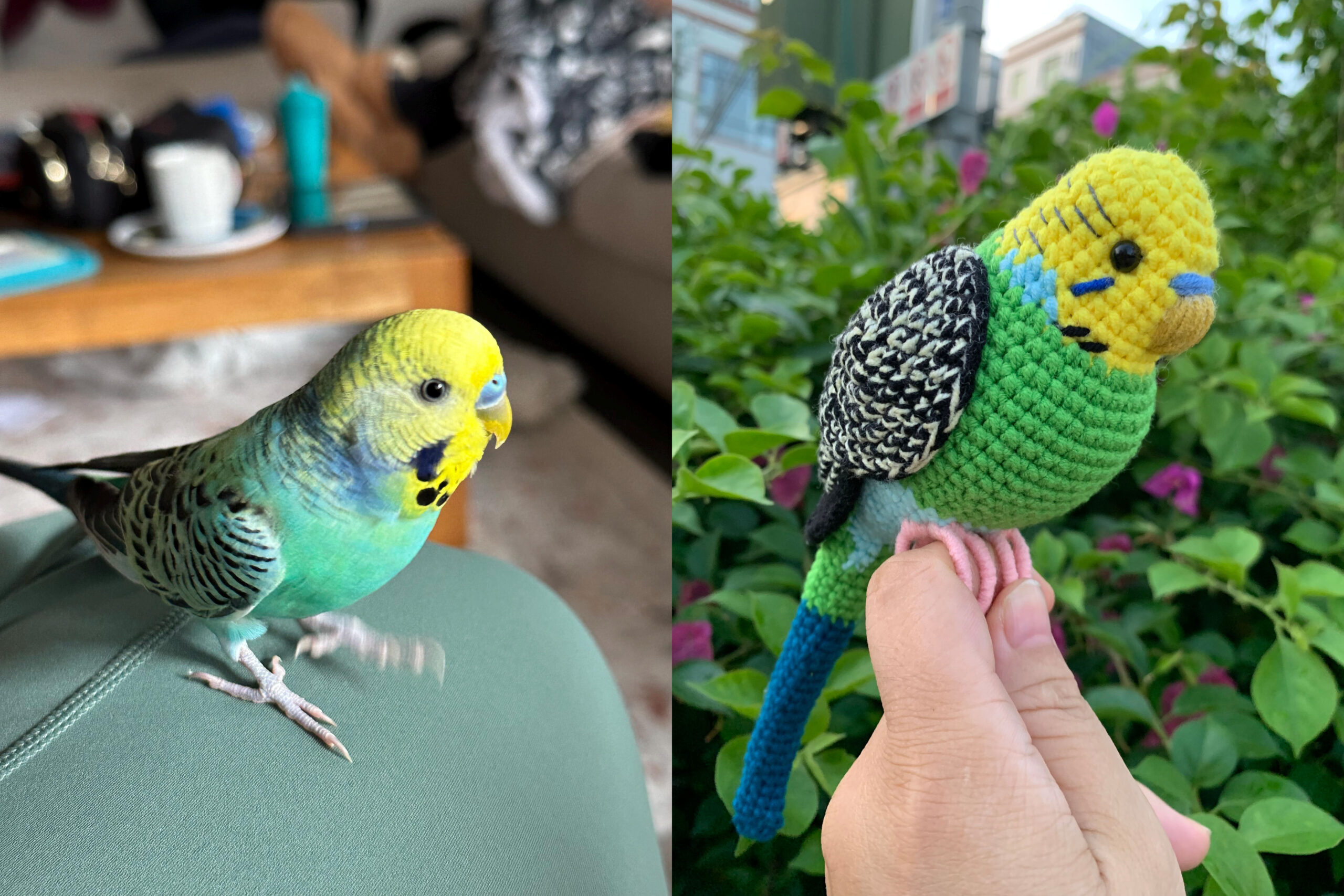 Custom Crochet Budgie Keychain with Bell, Realistic Parakeet Plush, Personalized Pet Portrait, Small & Large - Image 5