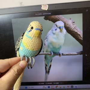 Custom Crochet Budgie Keychain with Bell, Realistic Parakeet Plush, Personalized Pet Portrait, Small & Large