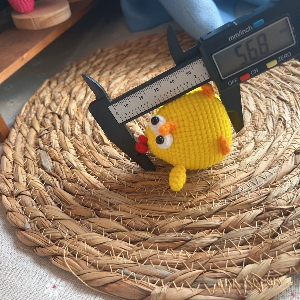 Handmade Amigurumi Chicken Keychain – Cute Yellow Crochet Chick Charm with Metal Keyring, Fun Gift for Kids & Animal Lovers - Image 3