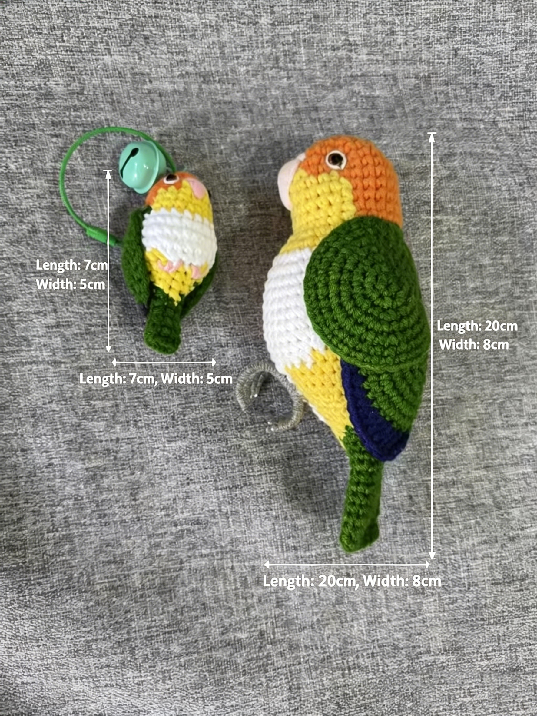 Custom Crochet Caique Parrot, Realistic White-bellied Plush, Pet Portrait - Image 2