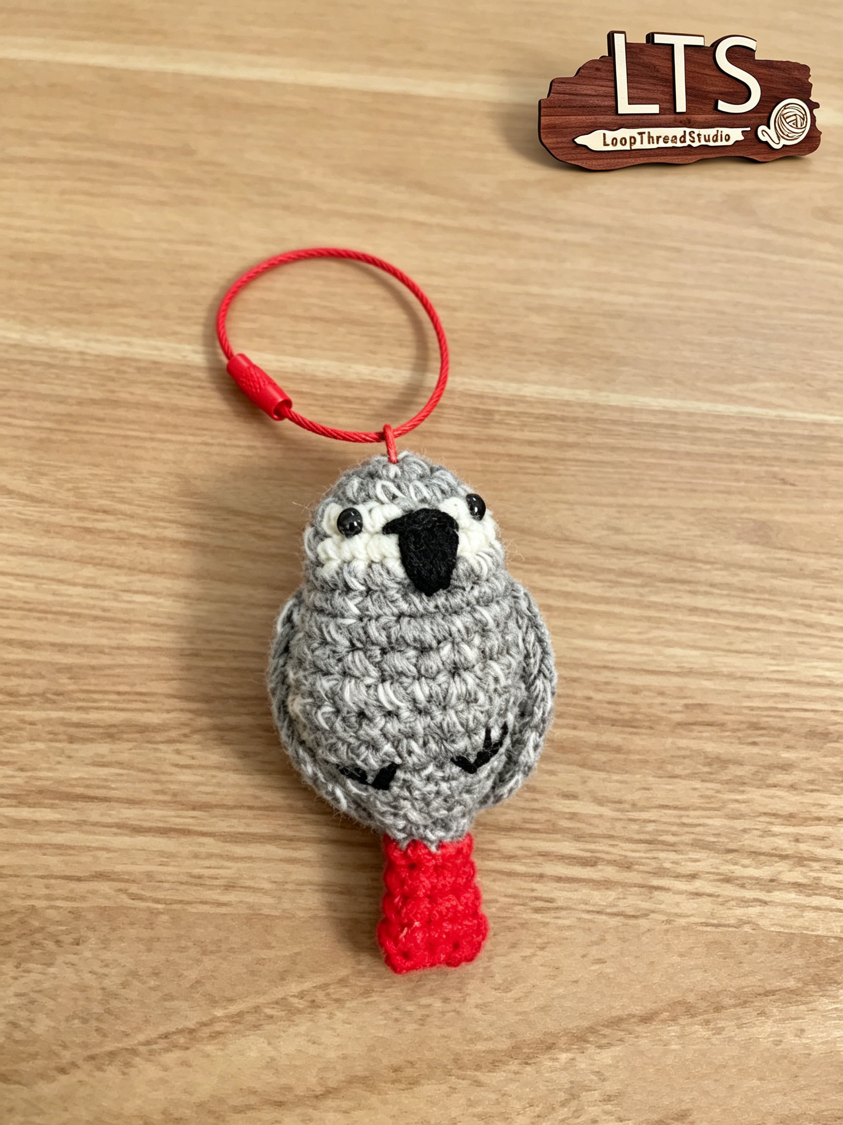Custom African Grey Parrot Replica – Handmade Crochet Portrait from Photo, Small & Large Sizes - Image 17