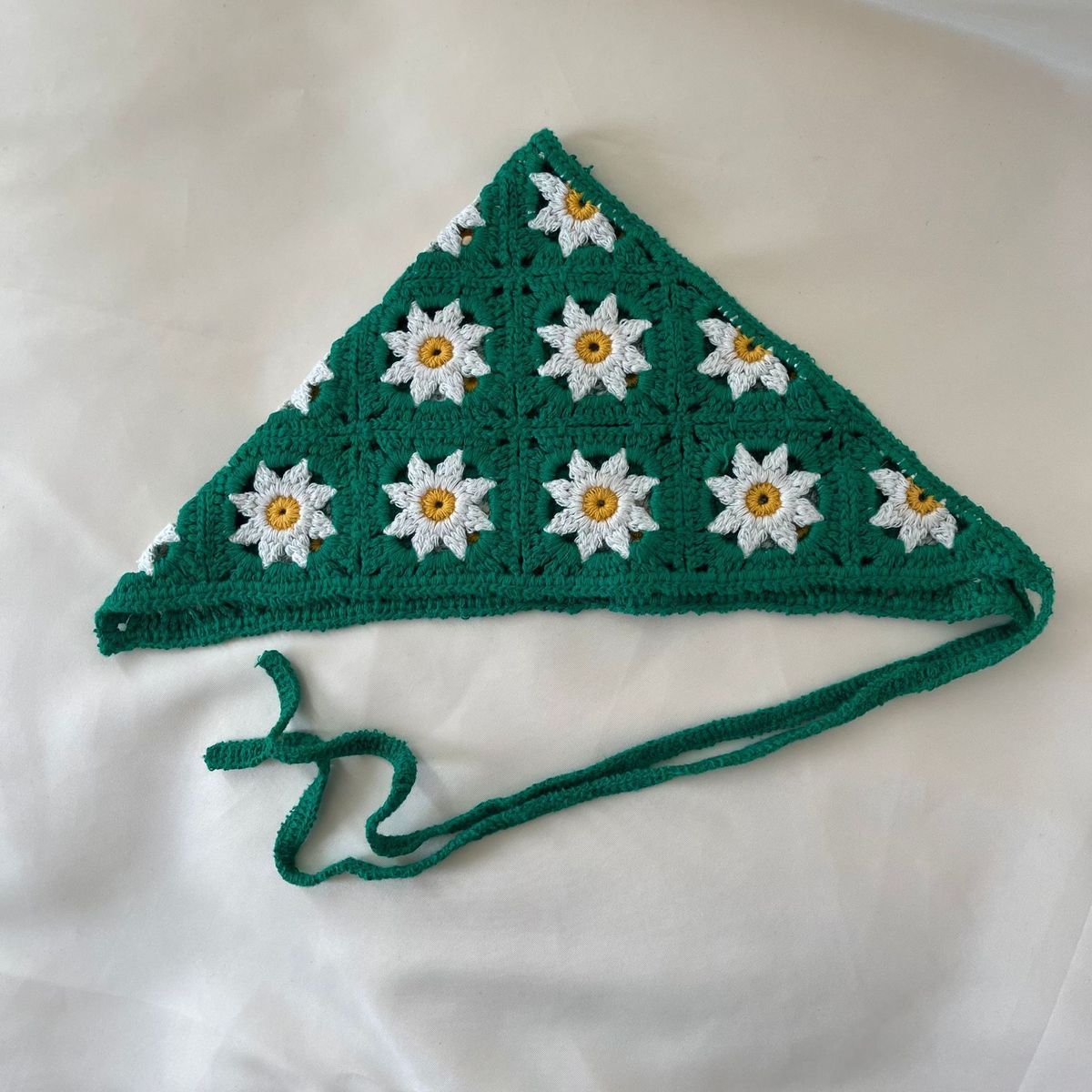 Handmade Crochet Bandana – Boho Floral Triangle Headscarf, 11 Styles, Cute Summer Hair Accessory - Image 12