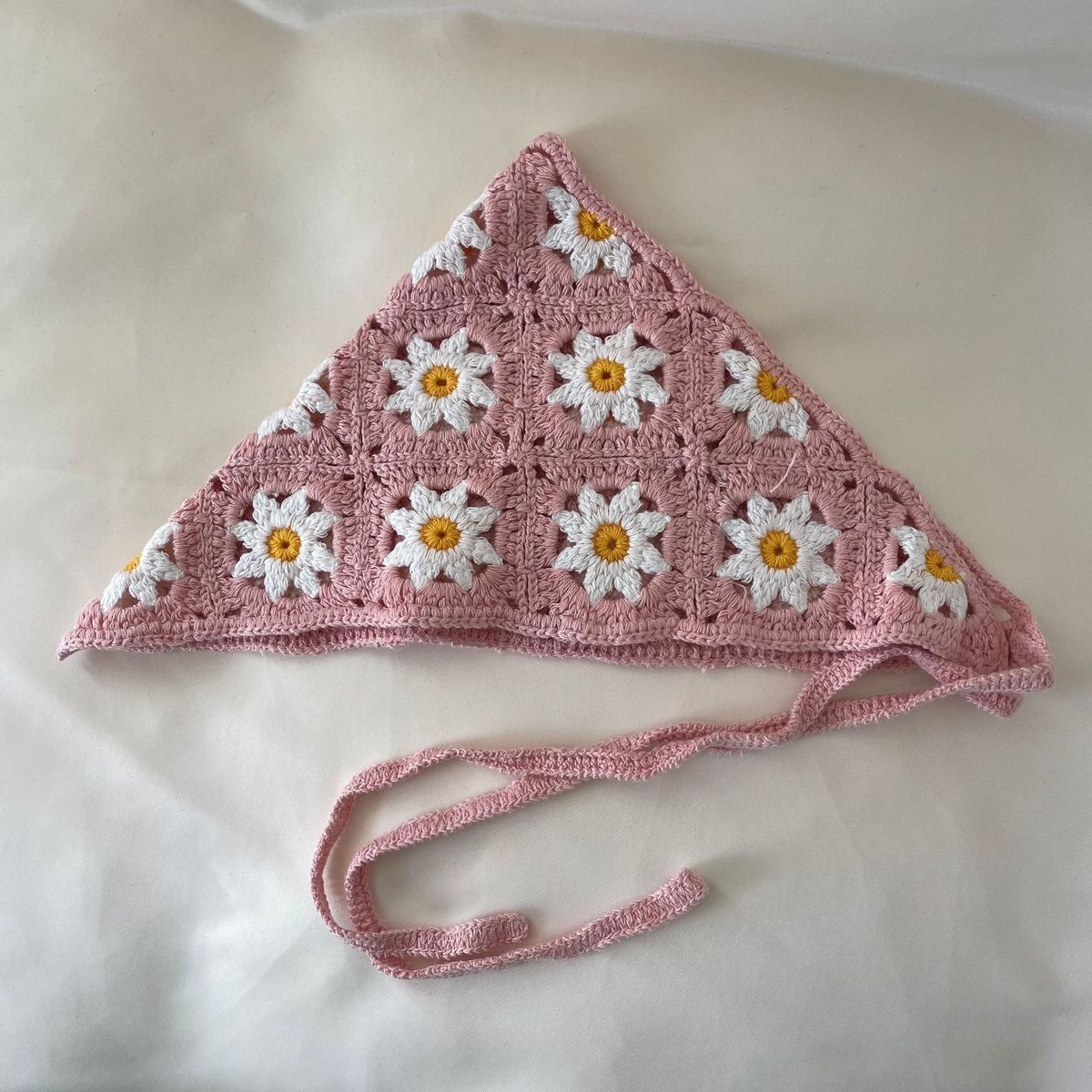 Handmade Crochet Bandana – Boho Floral Triangle Headscarf, 11 Styles, Cute Summer Hair Accessory - Image 13