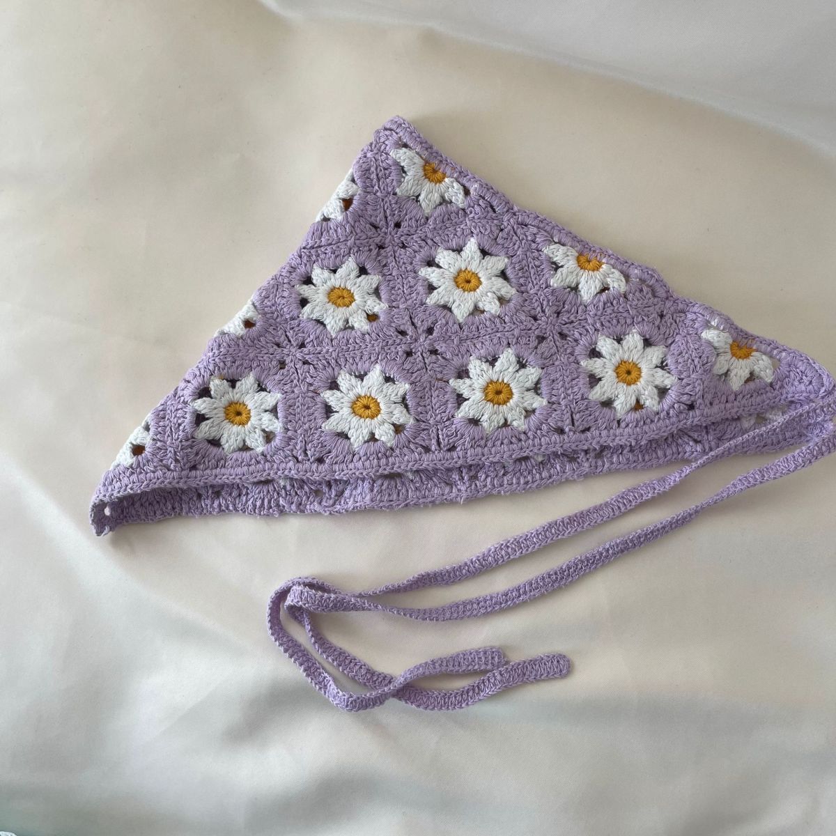 Handmade Crochet Bandana – Boho Floral Triangle Headscarf, 11 Styles, Cute Summer Hair Accessory - Image 15