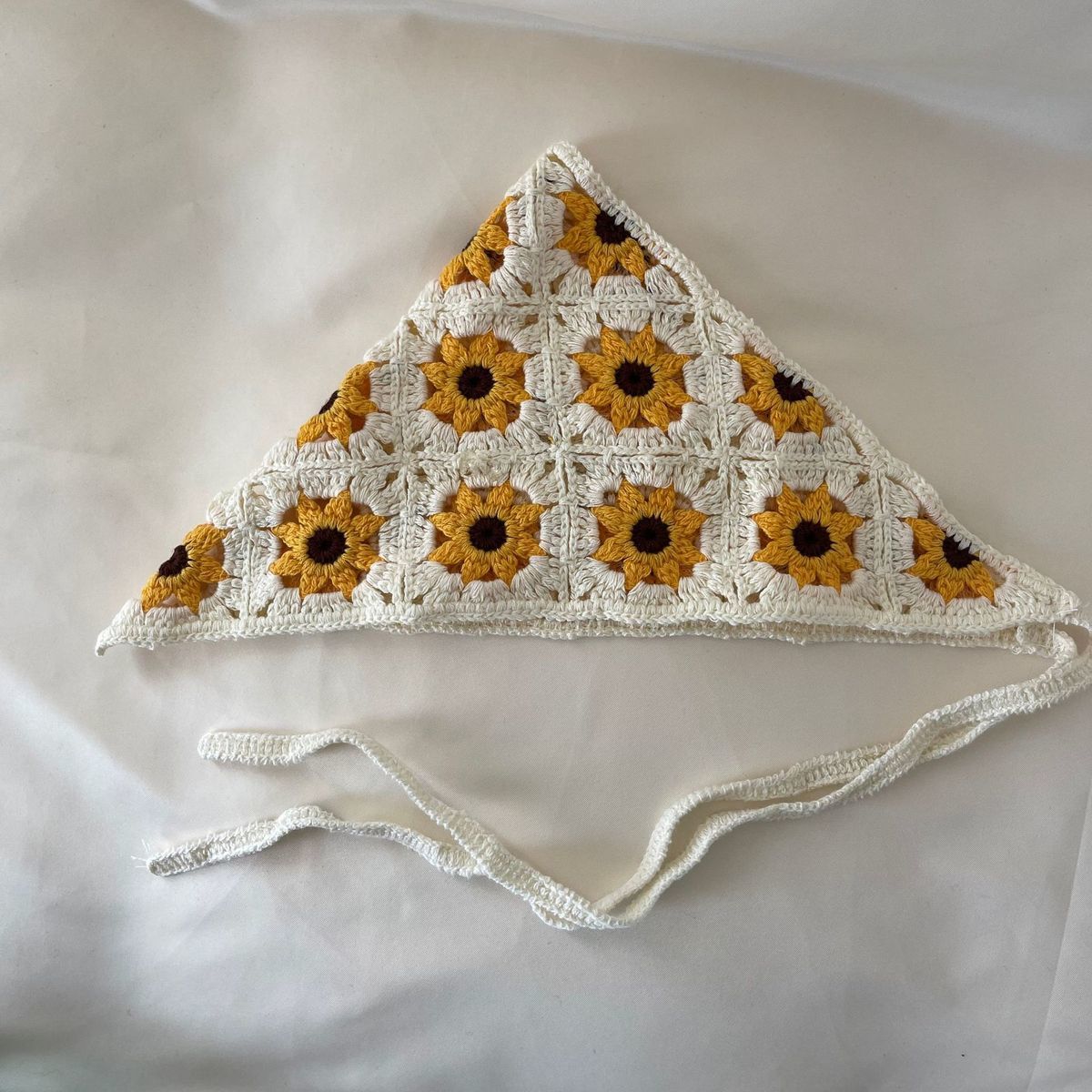 Handmade Crochet Bandana – Boho Floral Triangle Headscarf, 11 Styles, Cute Summer Hair Accessory - Image 17