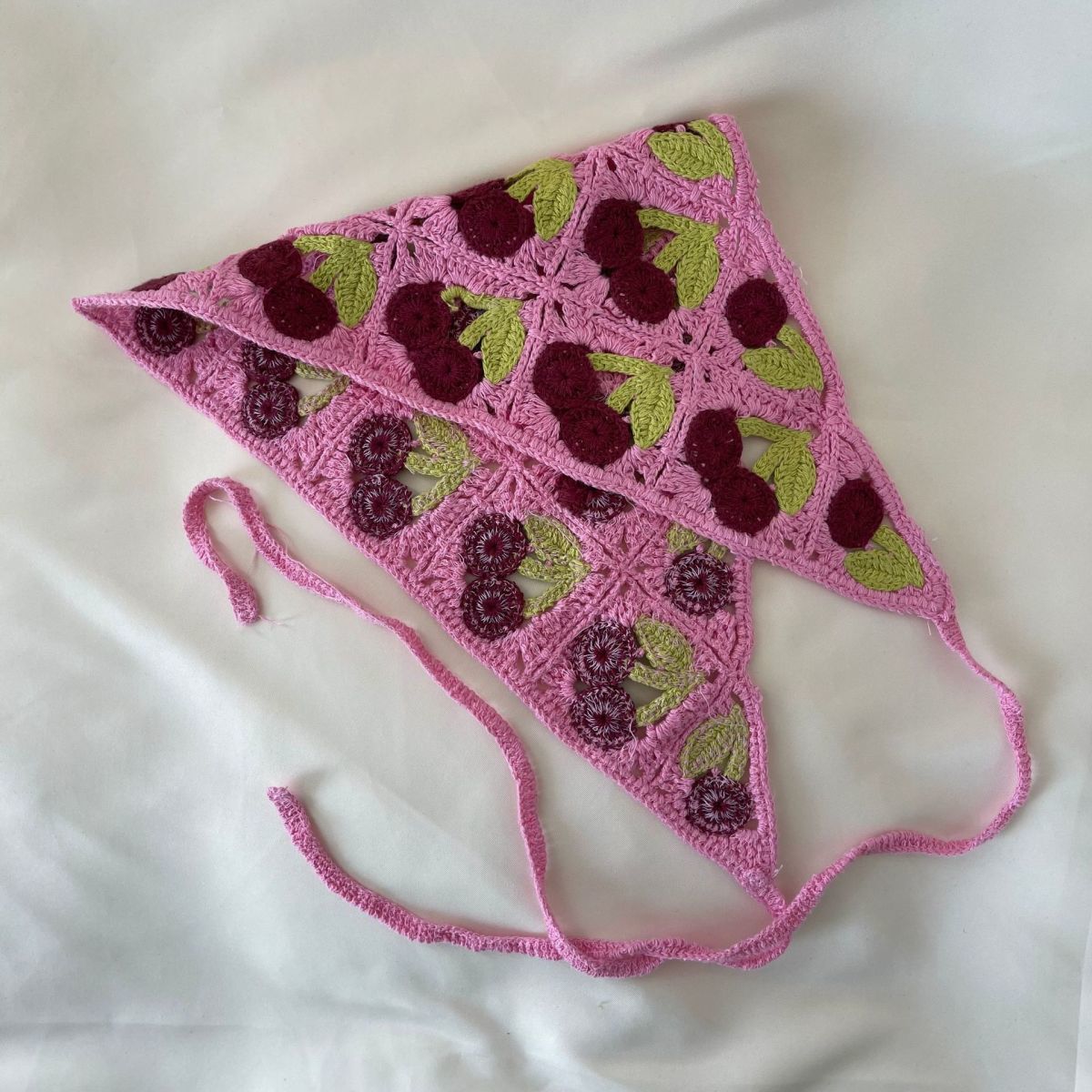 Handmade Crochet Bandana – Boho Floral Triangle Headscarf, 11 Styles, Cute Summer Hair Accessory - Image 23