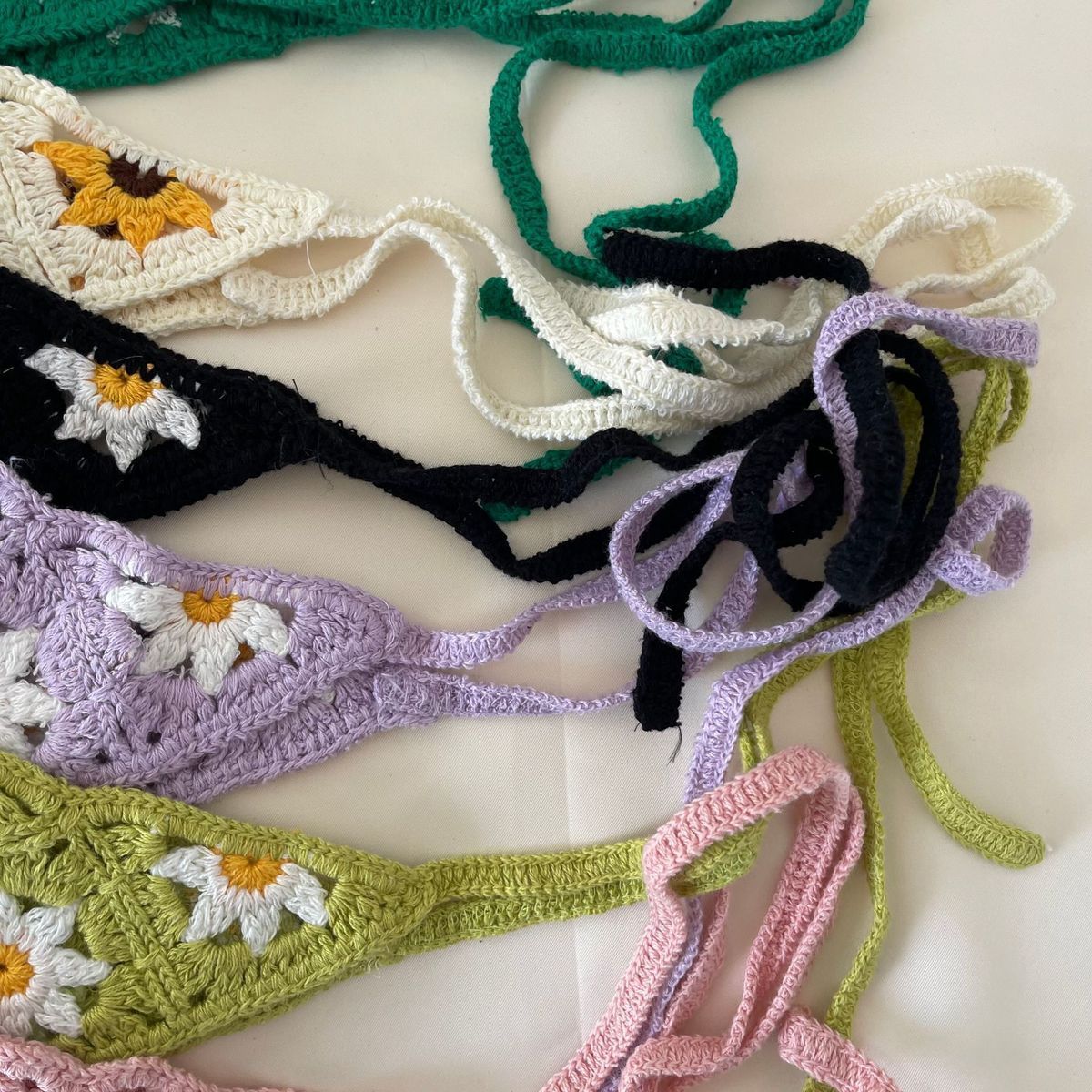 Handmade Crochet Bandana – Boho Floral Triangle Headscarf, 11 Styles, Cute Summer Hair Accessory - Image 10