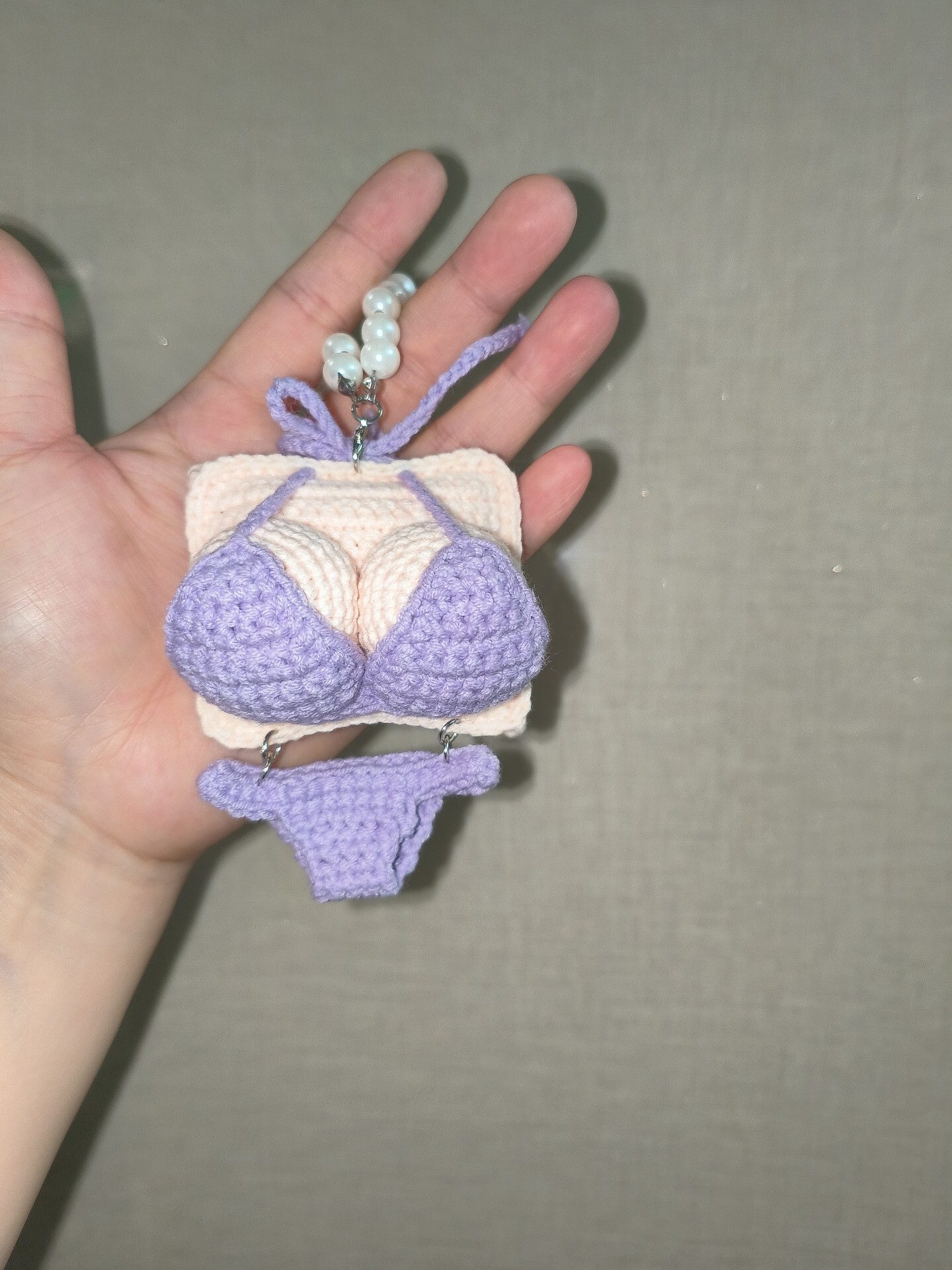Crochet Bikini Keychain – Mini Swimsuit Bag Charm & Car Hanging Ornament - Image 2