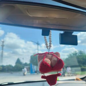 Crochet Bikini Keychain – Mini Swimsuit Bag Charm & Car Hanging Ornament