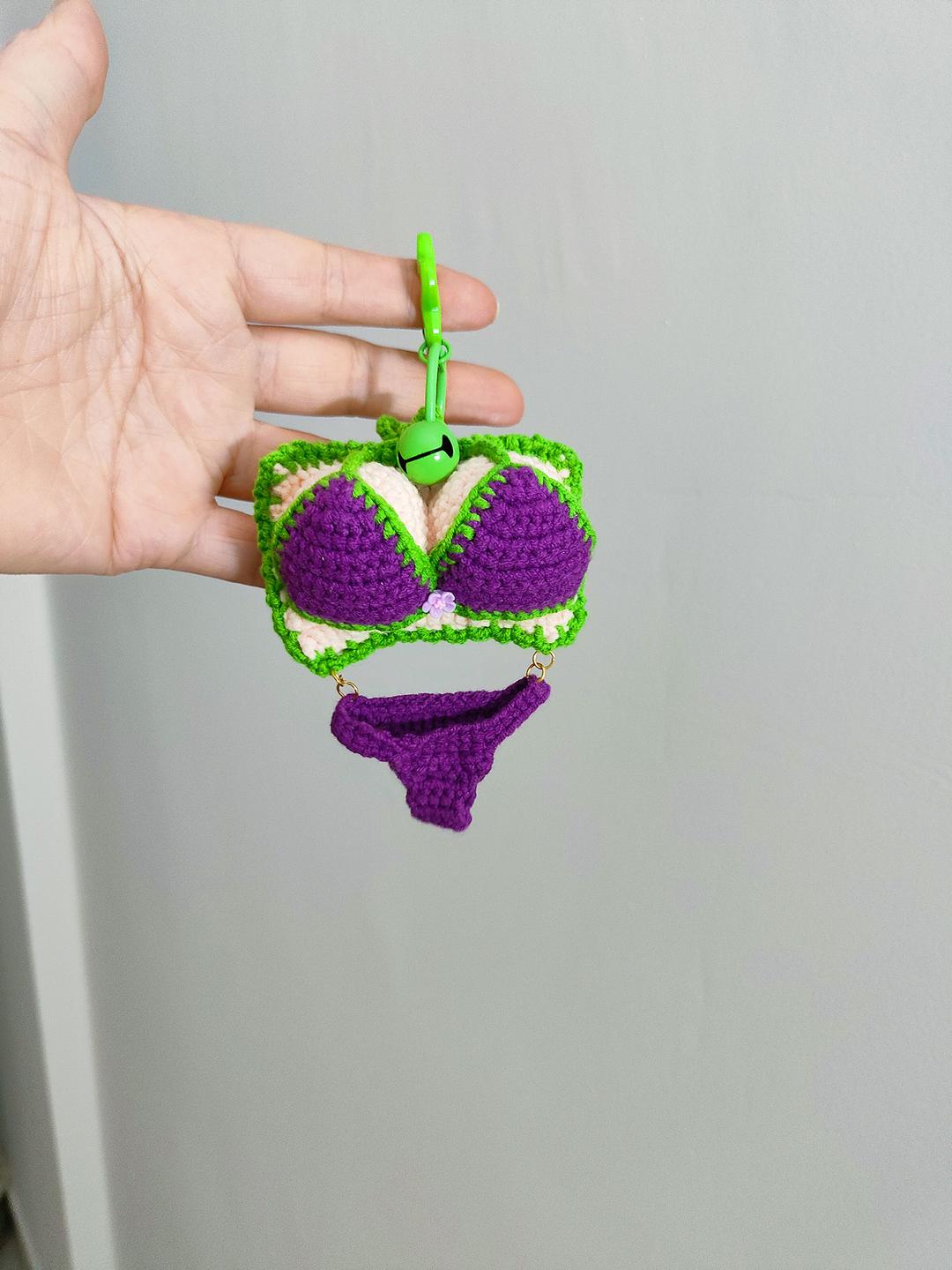 Crochet Bikini Keychain – Mini Swimsuit Bag Charm & Car Hanging Ornament - Image 21