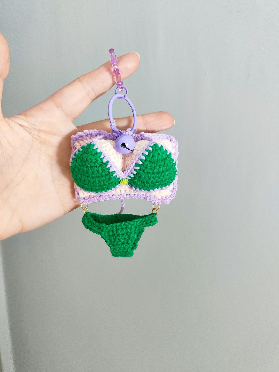 Crochet Bikini Keychain – Mini Swimsuit Bag Charm & Car Hanging Ornament - Image 20