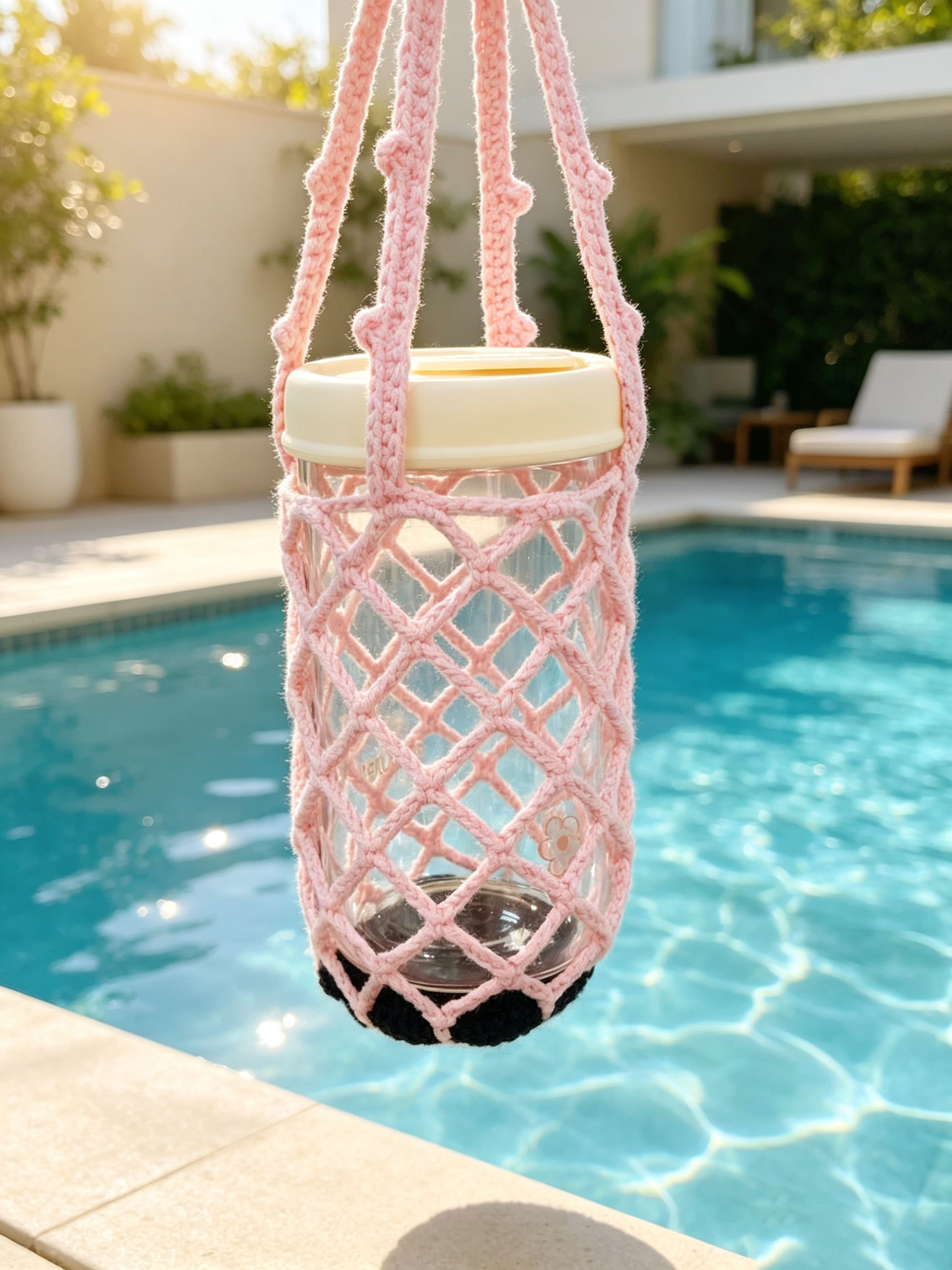 2-in-1 Black Cat Crochet Cup Holder | Foldable Drink Carrier & Cute Bag Ornament - Image 12