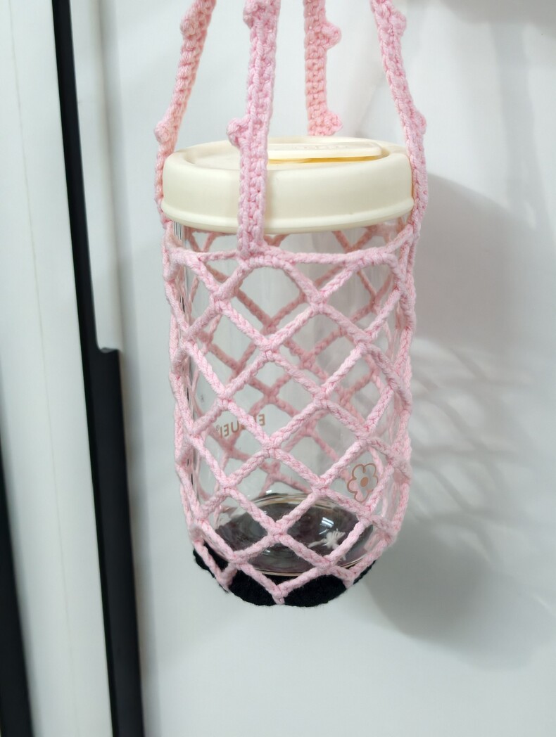 2-in-1 Black Cat Crochet Cup Holder | Foldable Drink Carrier & Cute Bag Ornament - Image 8