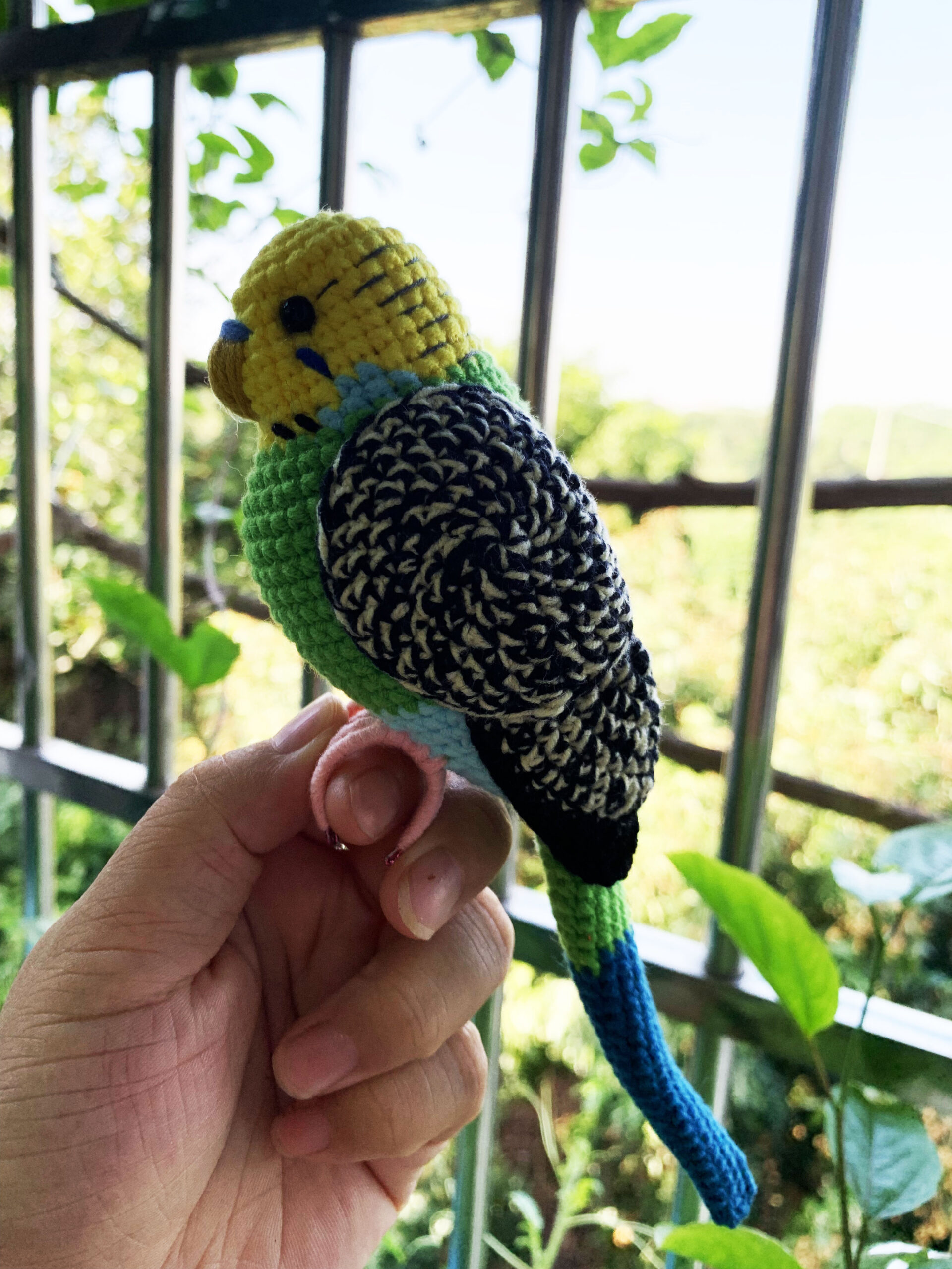 Custom Crochet Parakeet Keychain, Handmade Budgie Bird with Bell, Personalized Pet Keepsake - Image 11