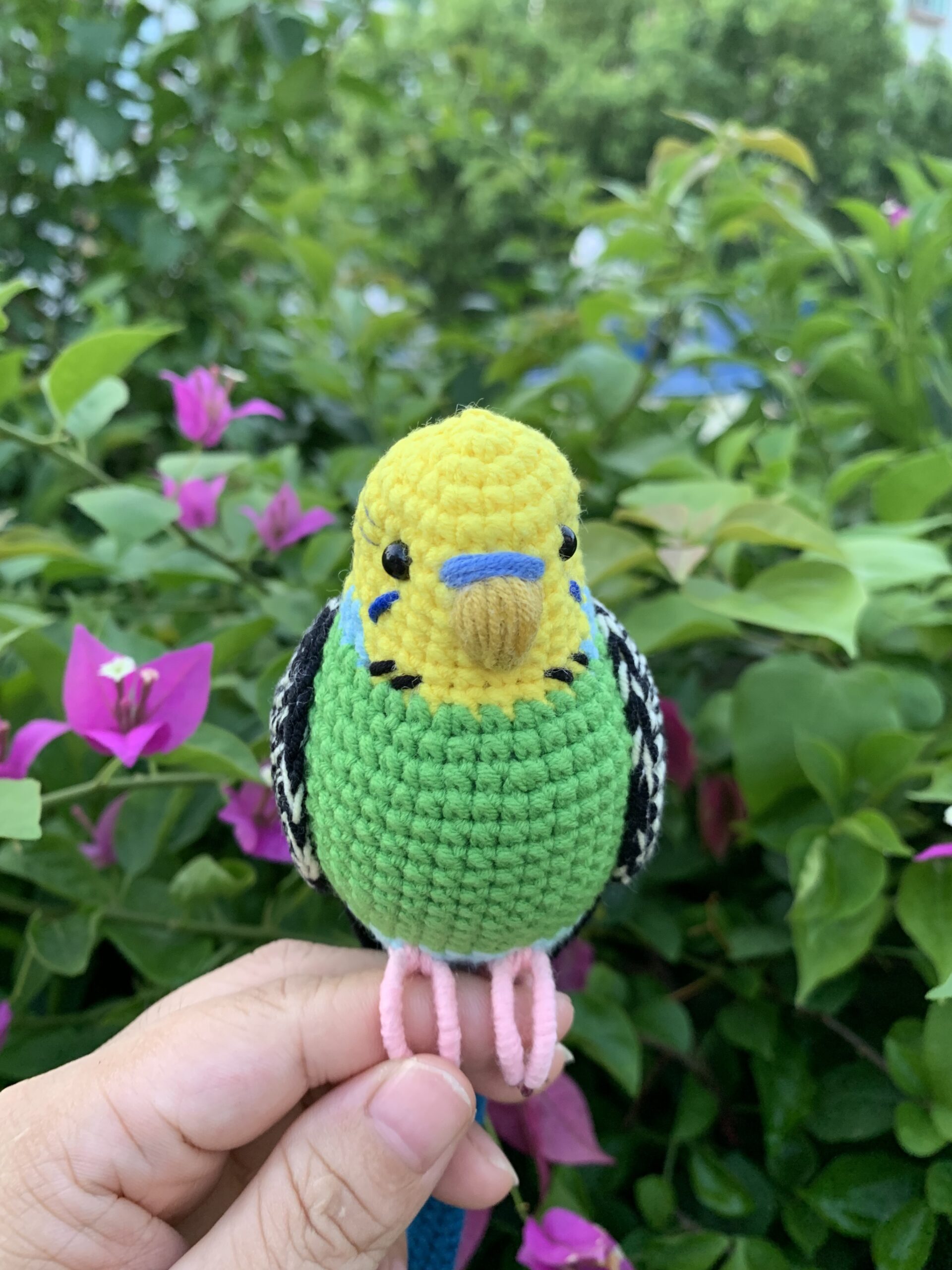 Custom Crochet Parakeet Keychain, Handmade Budgie Bird with Bell, Personalized Pet Keepsake - Image 12