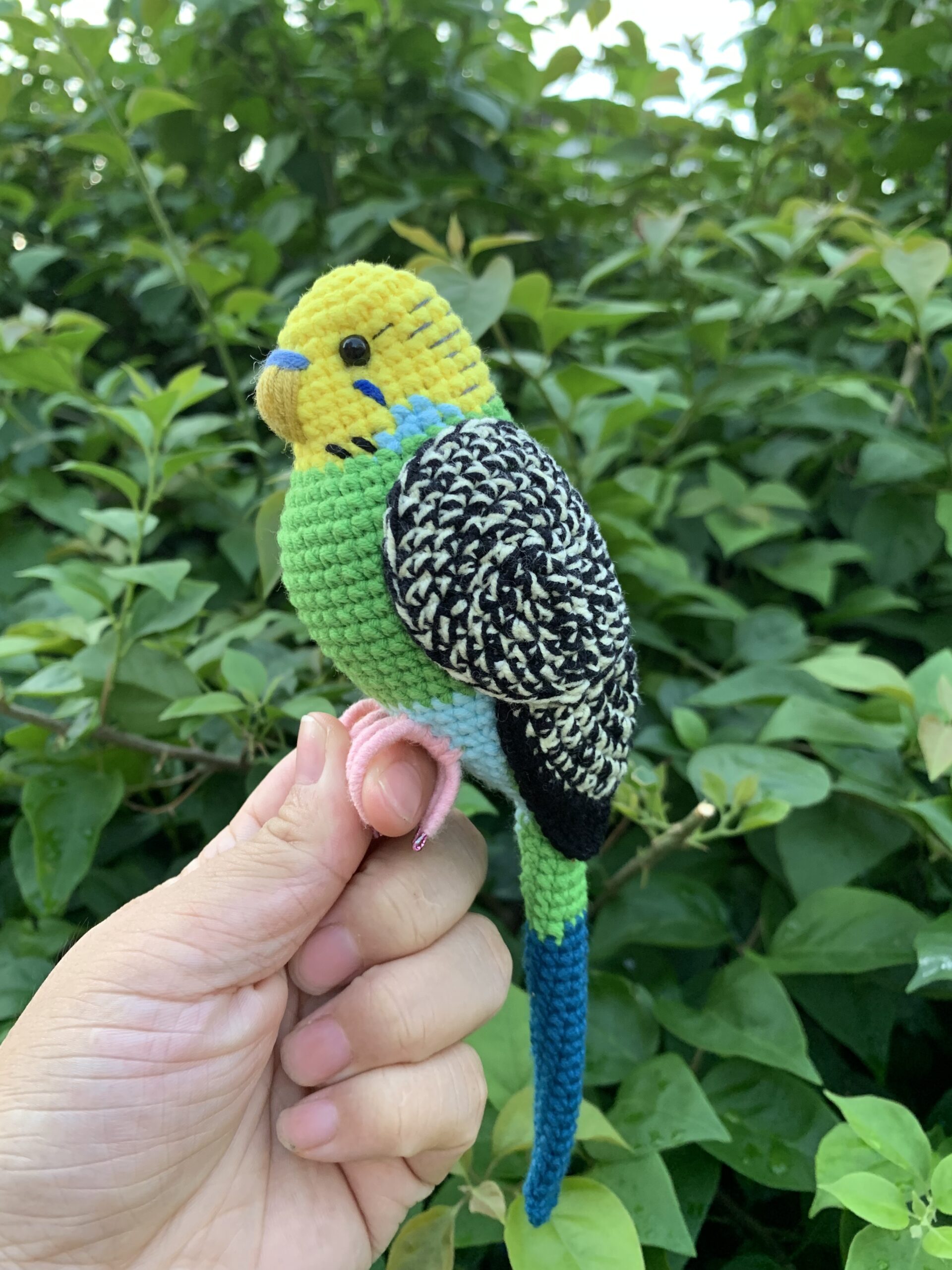 Custom Crochet Parakeet Keychain, Handmade Budgie Bird with Bell, Personalized Pet Keepsake - Image 13