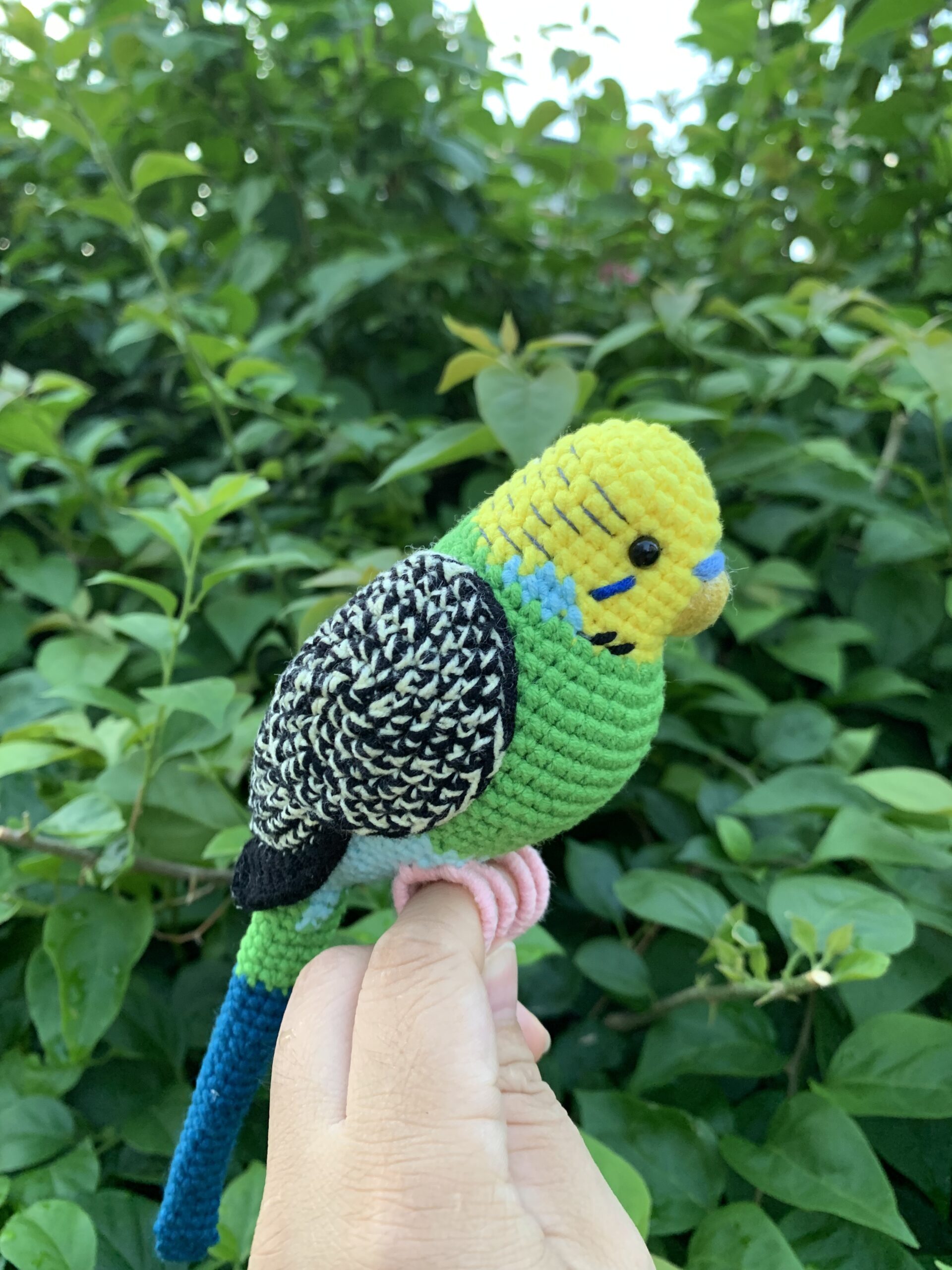 Custom Crochet Parakeet Keychain, Handmade Budgie Bird with Bell, Personalized Pet Keepsake - Image 14