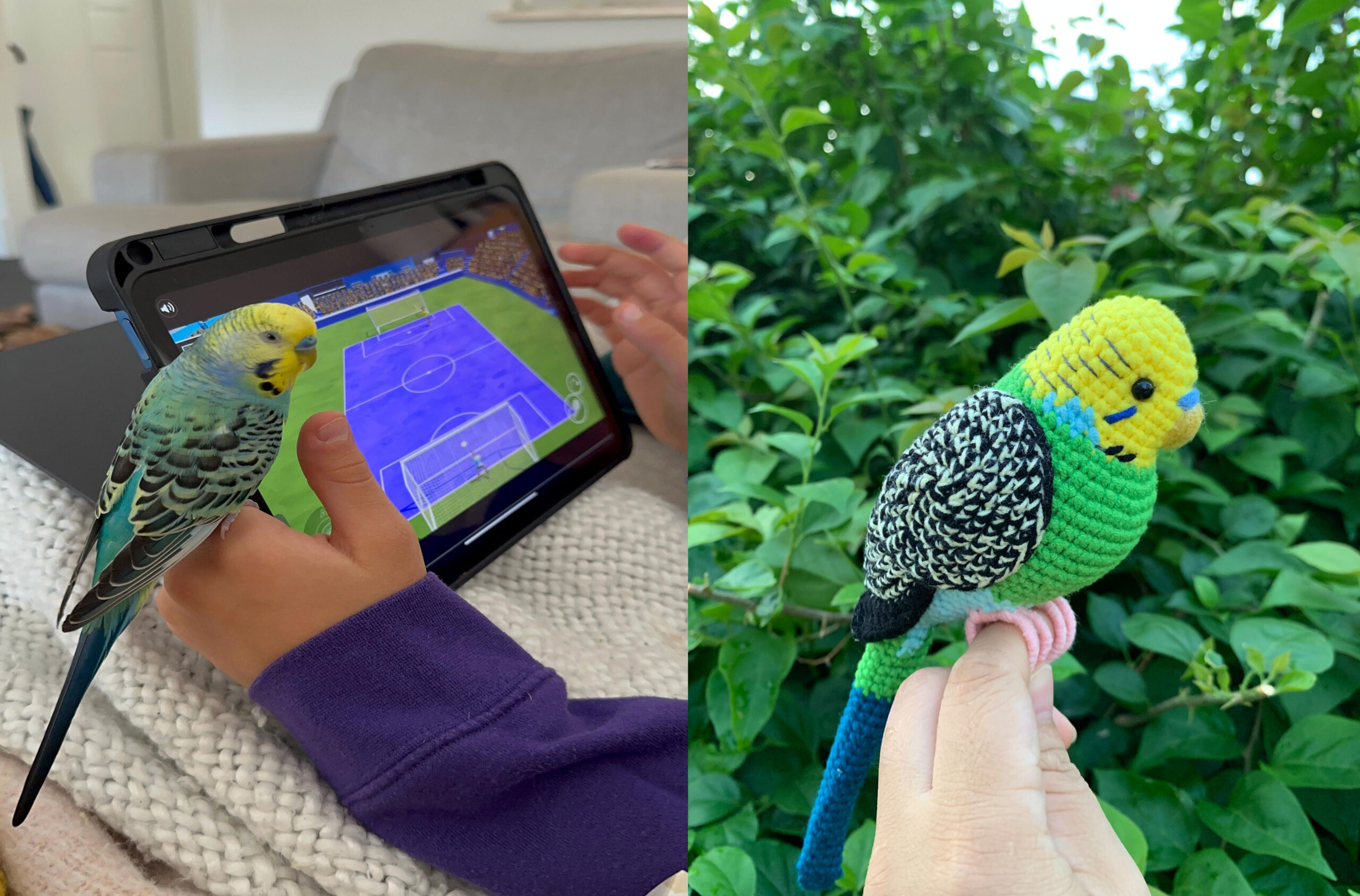 Custom Crochet Parakeet Keychain, Handmade Budgie Bird with Bell, Personalized Pet Keepsake - Image 3