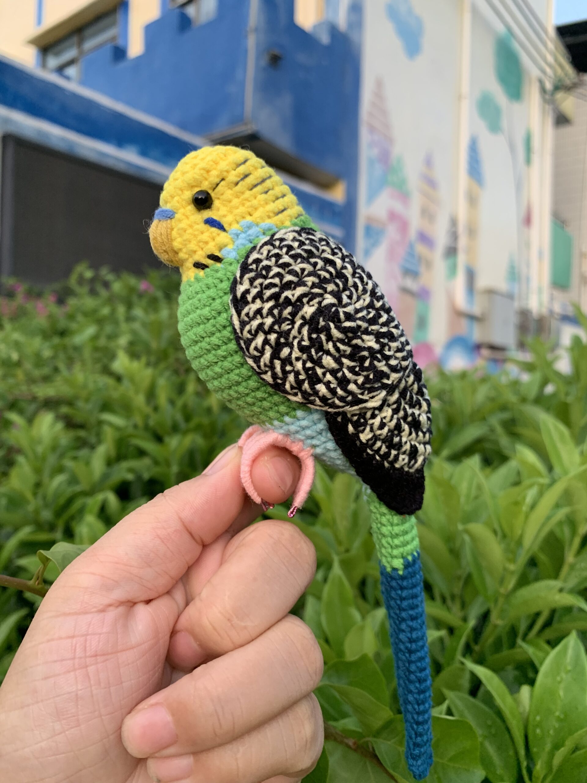 Custom Crochet Parakeet Keychain, Handmade Budgie Bird with Bell, Personalized Pet Keepsake - Image 7