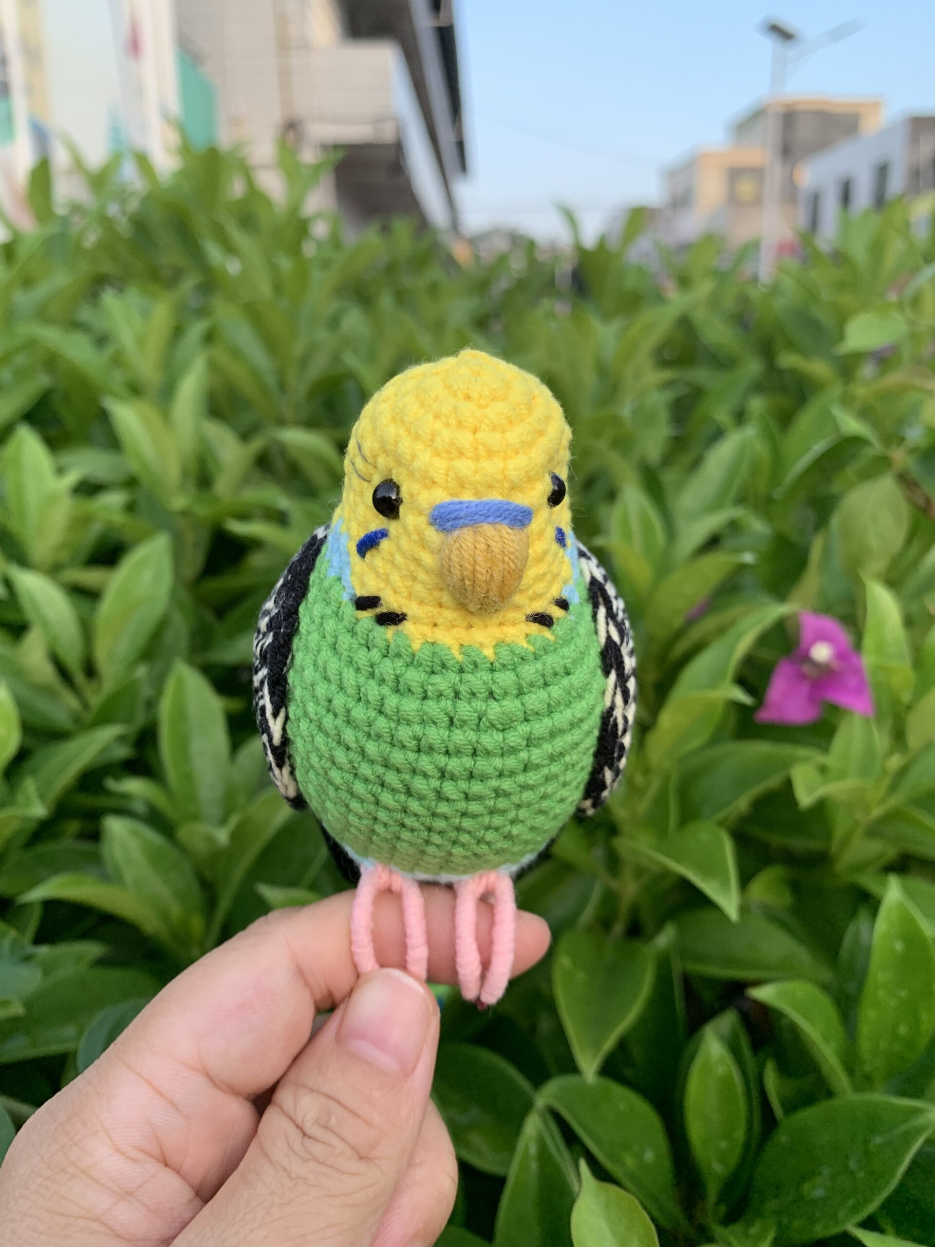 Custom Crochet Parakeet Keychain, Handmade Budgie Bird with Bell, Personalized Pet Keepsake - Image 8