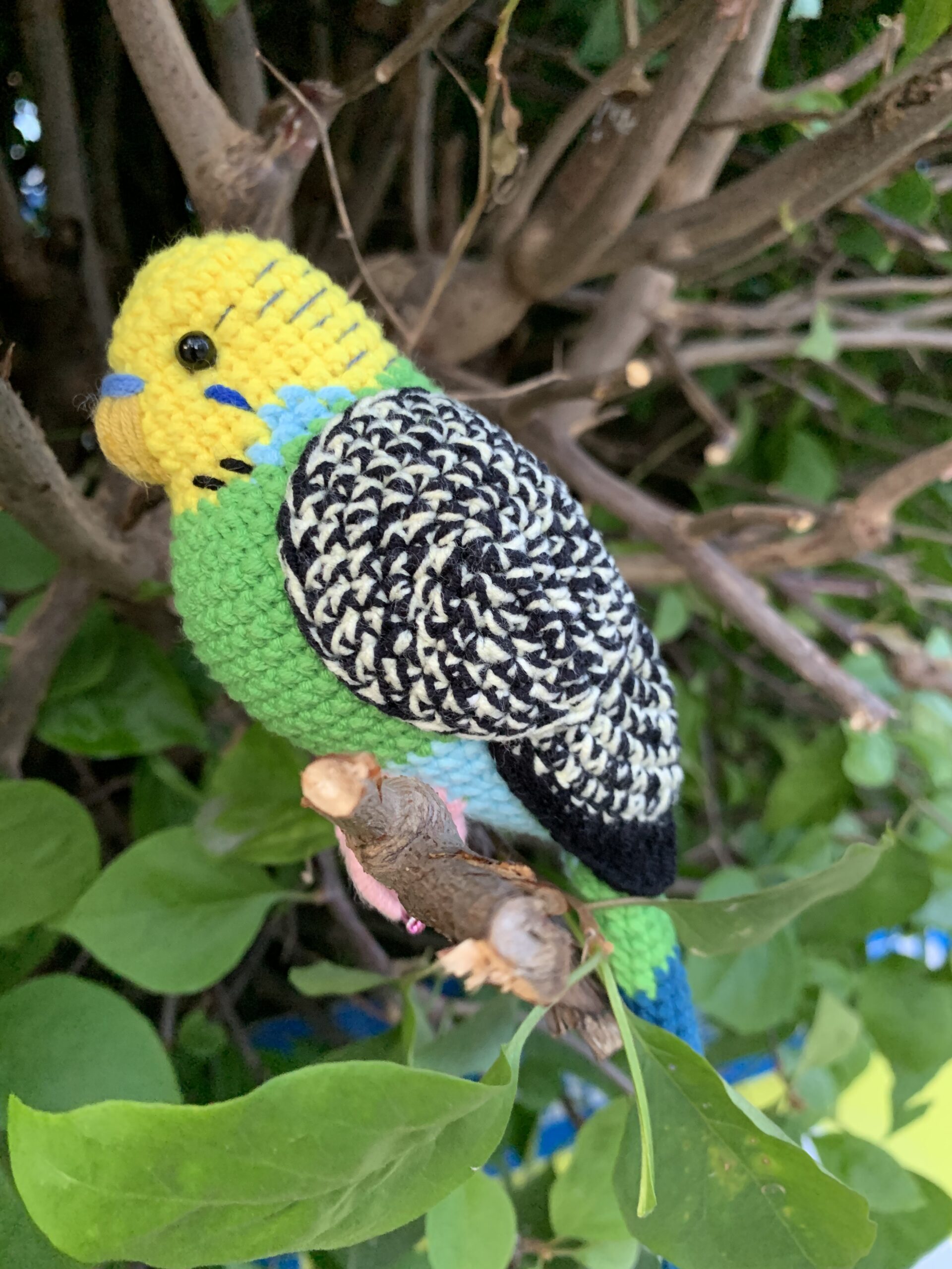 Custom Crochet Parakeet Keychain, Handmade Budgie Bird with Bell, Personalized Pet Keepsake - Image 9