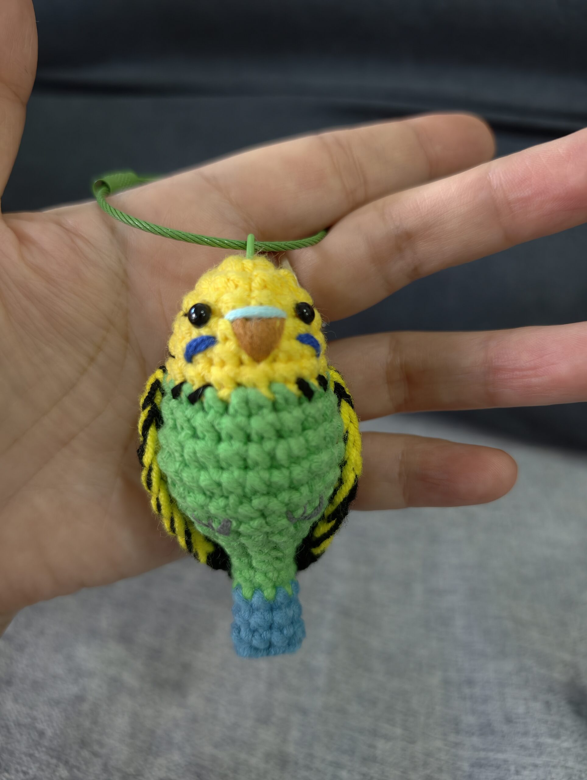 Custom Crochet Budgie Keychain with Bell, Realistic Parakeet Plush, Personalized Pet Portrait, Small & Large - Image 8