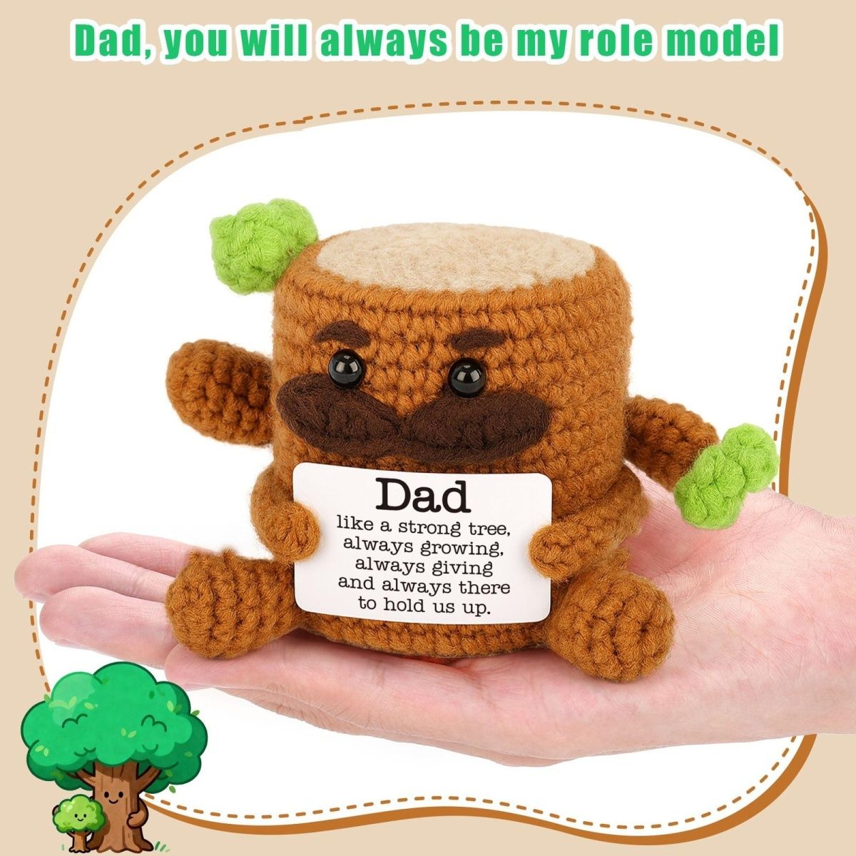 Crochet Dad Tree Plush – Handmade "Like a Strong Tree" Father's Day Gift - Image 2