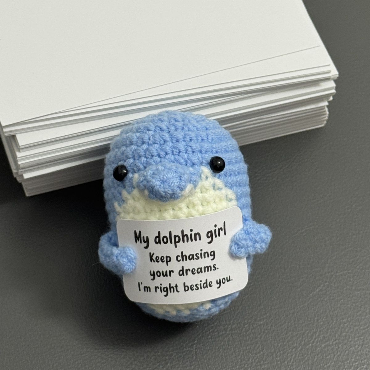 Crochet Dolphin Plush – Handmade "My Dolphin Girl" Romantic Gift 🐬 - Image 2