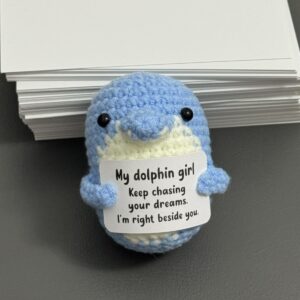 Crochet Dolphin Plush – Handmade "My Dolphin Girl" Romantic Gift 🐬