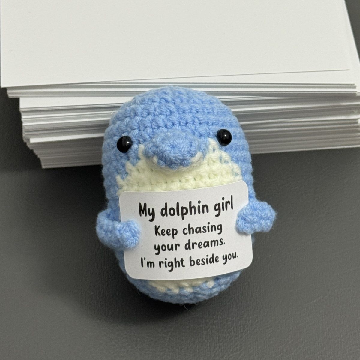 Crochet Dolphin Plush – Handmade "My Dolphin Girl" Romantic Gift 🐬