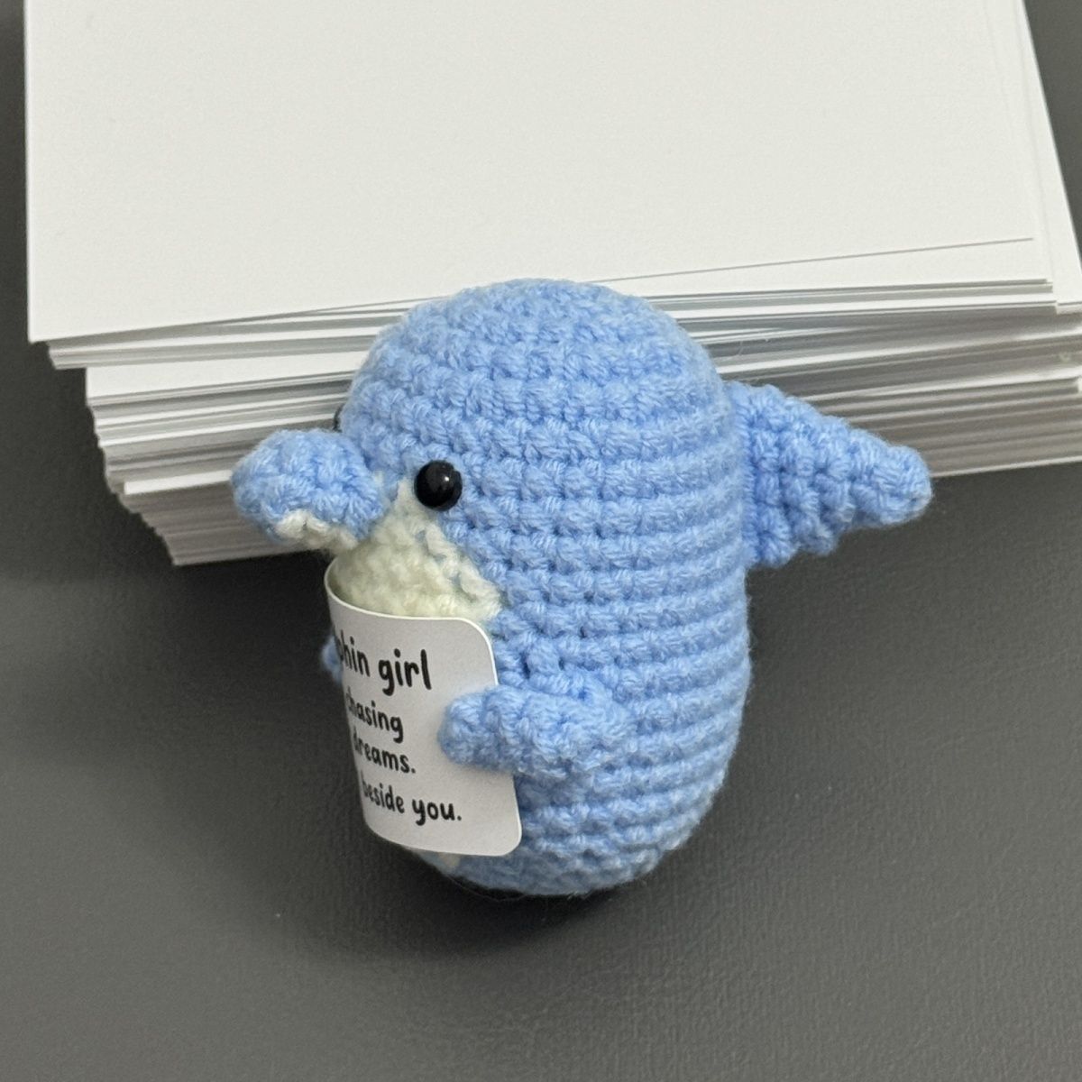 Crochet Dolphin Plush – Handmade "My Dolphin Girl" Romantic Gift 🐬 - Image 4
