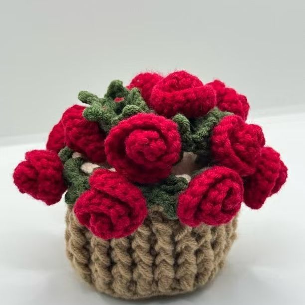 Handmade Crochet Flower Coaster – Cute 3D Rose & Lily Pad Mat with Mini Basket, Cottagecore Tea Cup Holder, Unique Gift for Her, 16 Styles - Image 11