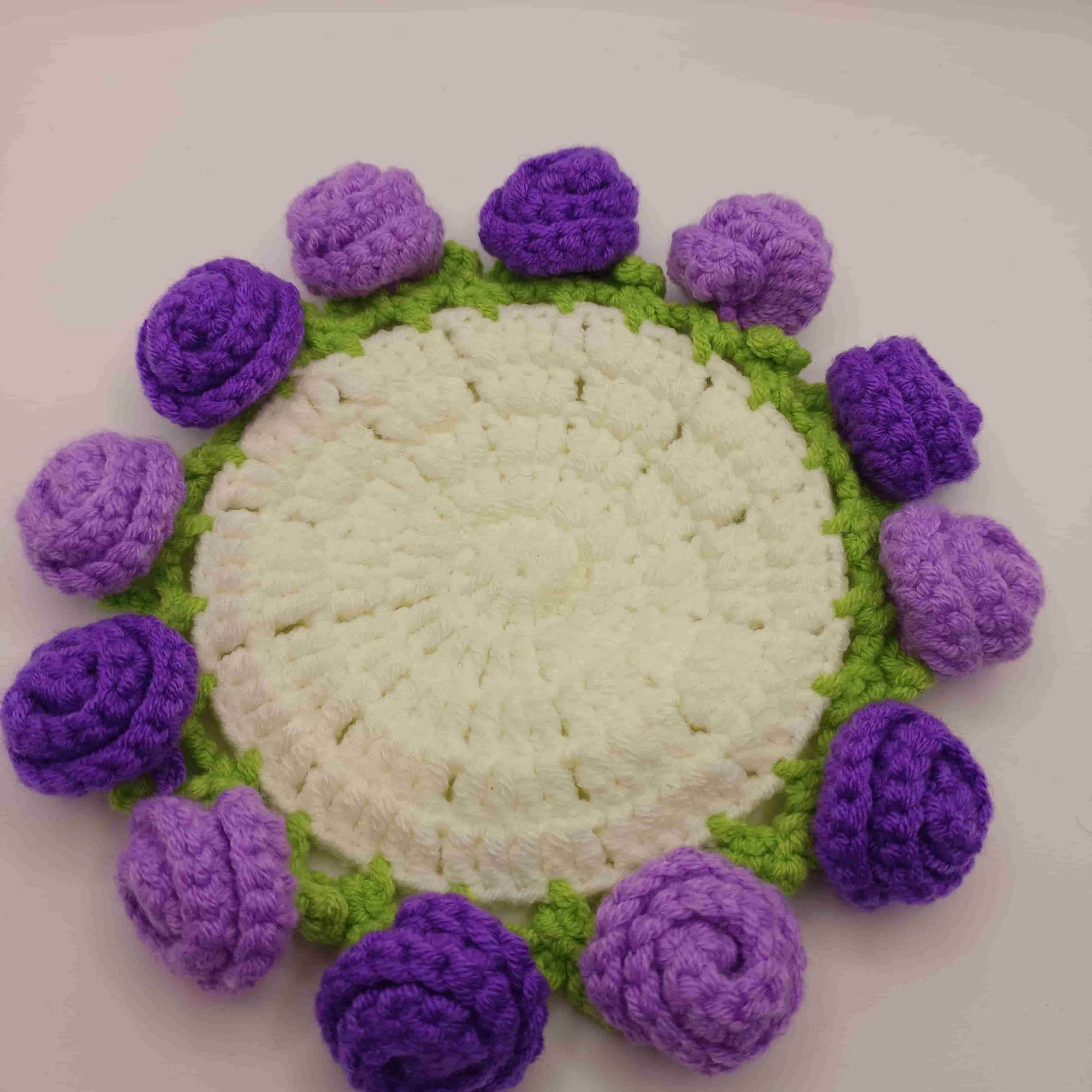Handmade Crochet Flower Coaster – Cute 3D Rose & Lily Pad Mat with Mini Basket, Cottagecore Tea Cup Holder, Unique Gift for Her, 16 Styles - Image 17
