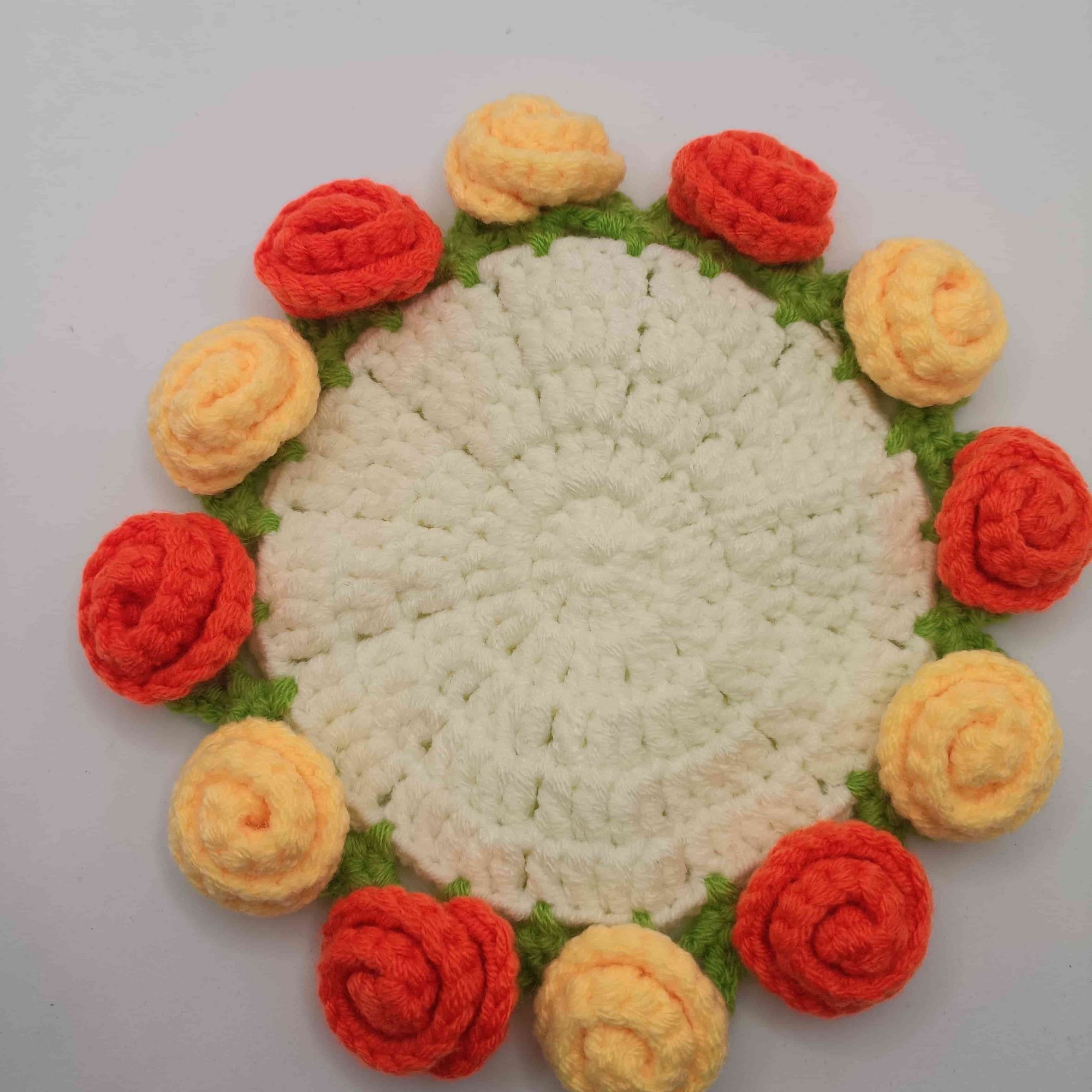 Handmade Crochet Flower Coaster – Cute 3D Rose & Lily Pad Mat with Mini Basket, Cottagecore Tea Cup Holder, Unique Gift for Her, 16 Styles - Image 19