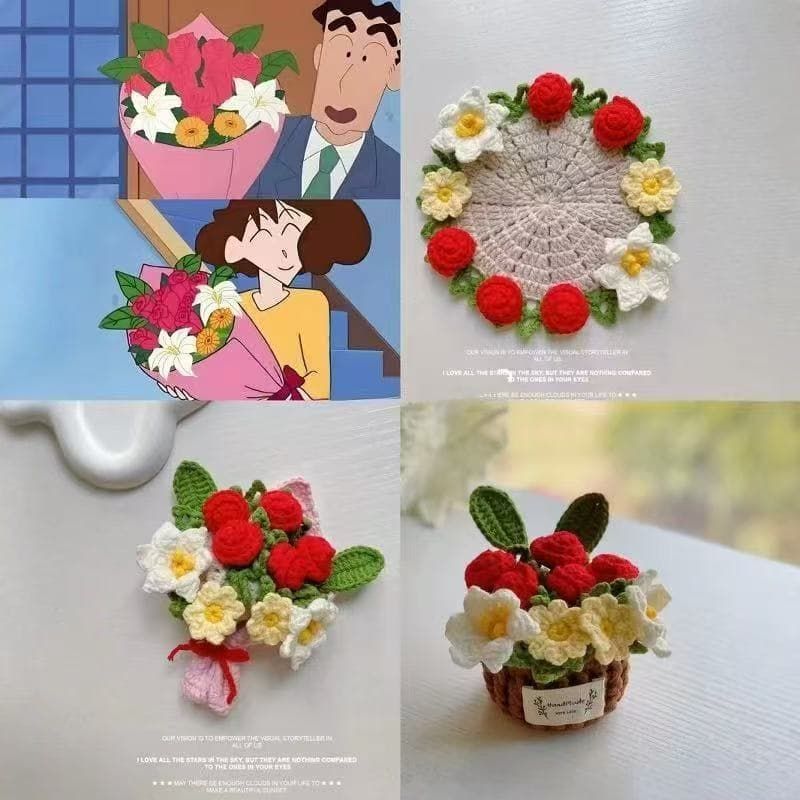 Handmade Crochet Flower Coaster – Cute 3D Rose & Lily Pad Mat with Mini Basket, Cottagecore Tea Cup Holder, Unique Gift for Her, 16 Styles - Image 8
