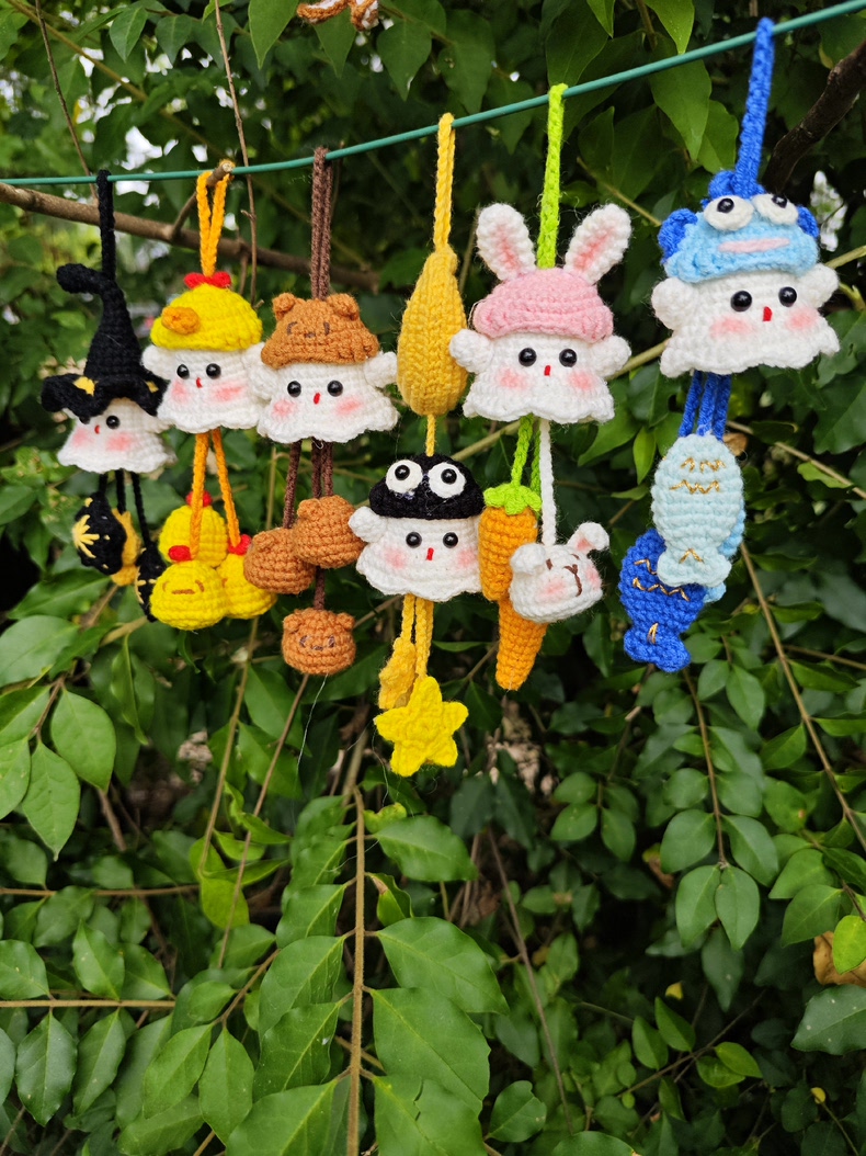 Crochet Ghost Keychain Charm – Buy 2 Get 1 Free! (15cm Body) - Image 28