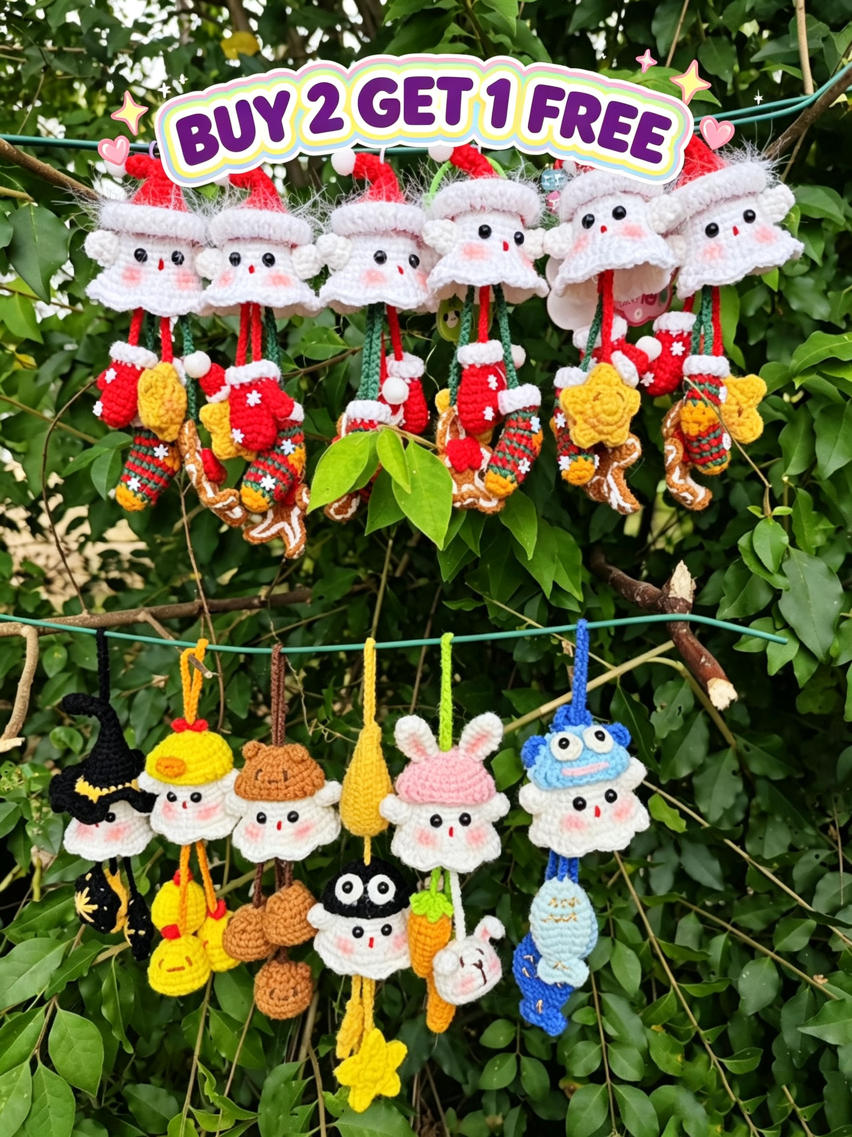 Crochet Ghost Keychain Charm – Buy 2 Get 1 Free! (15cm Body) - Image 18
