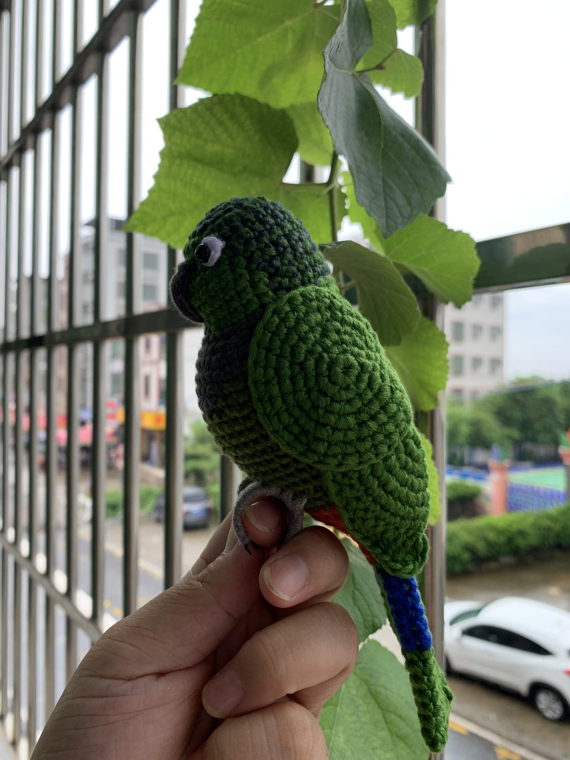 Custom Crochet Green Cheek Conure Parrot, Photo Memorial Keepsake, Handmade Bird Figurine - Image 16