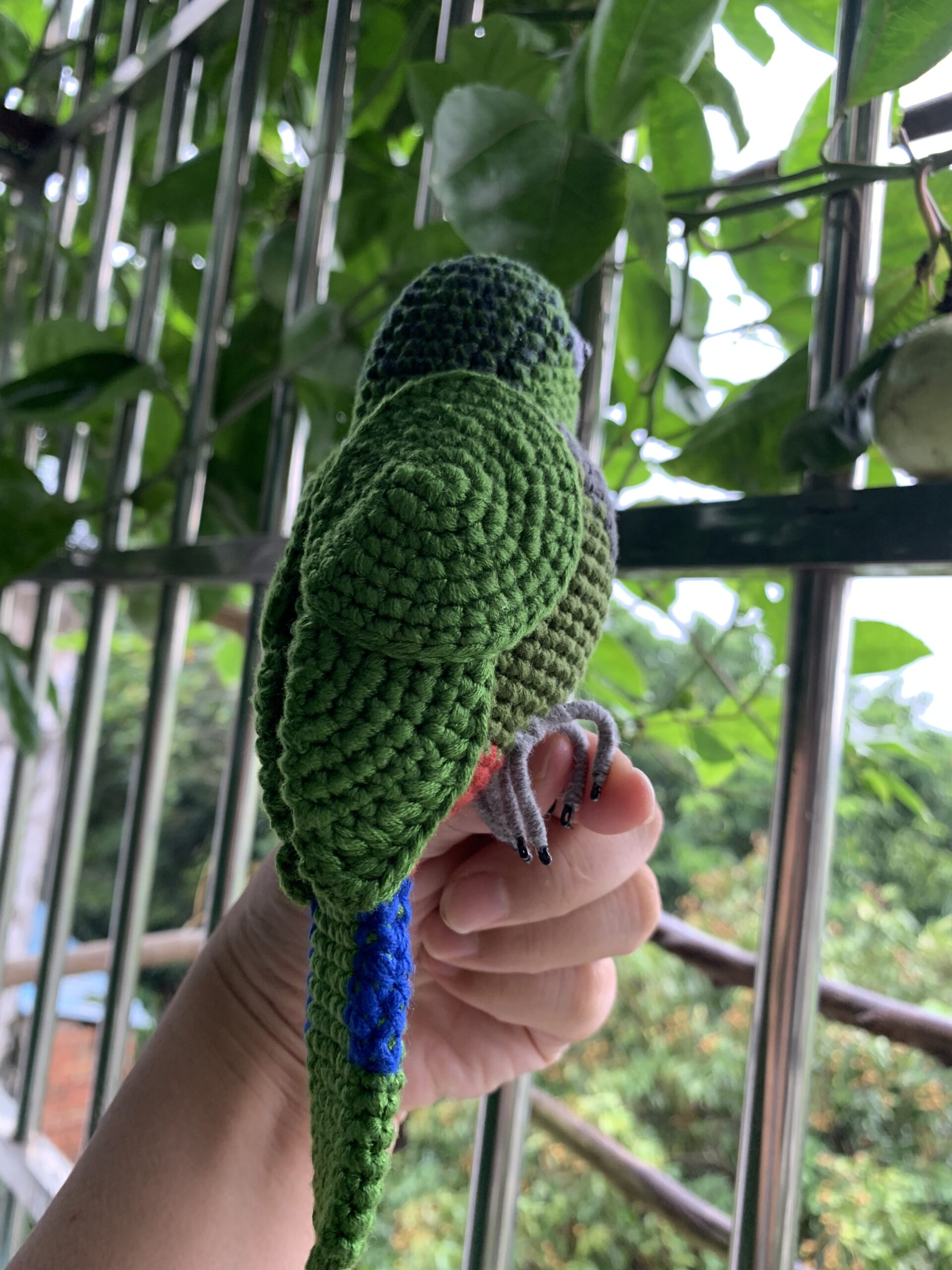 Custom Crochet Green Cheek Conure Parrot, Photo Memorial Keepsake, Handmade Bird Figurine - Image 7