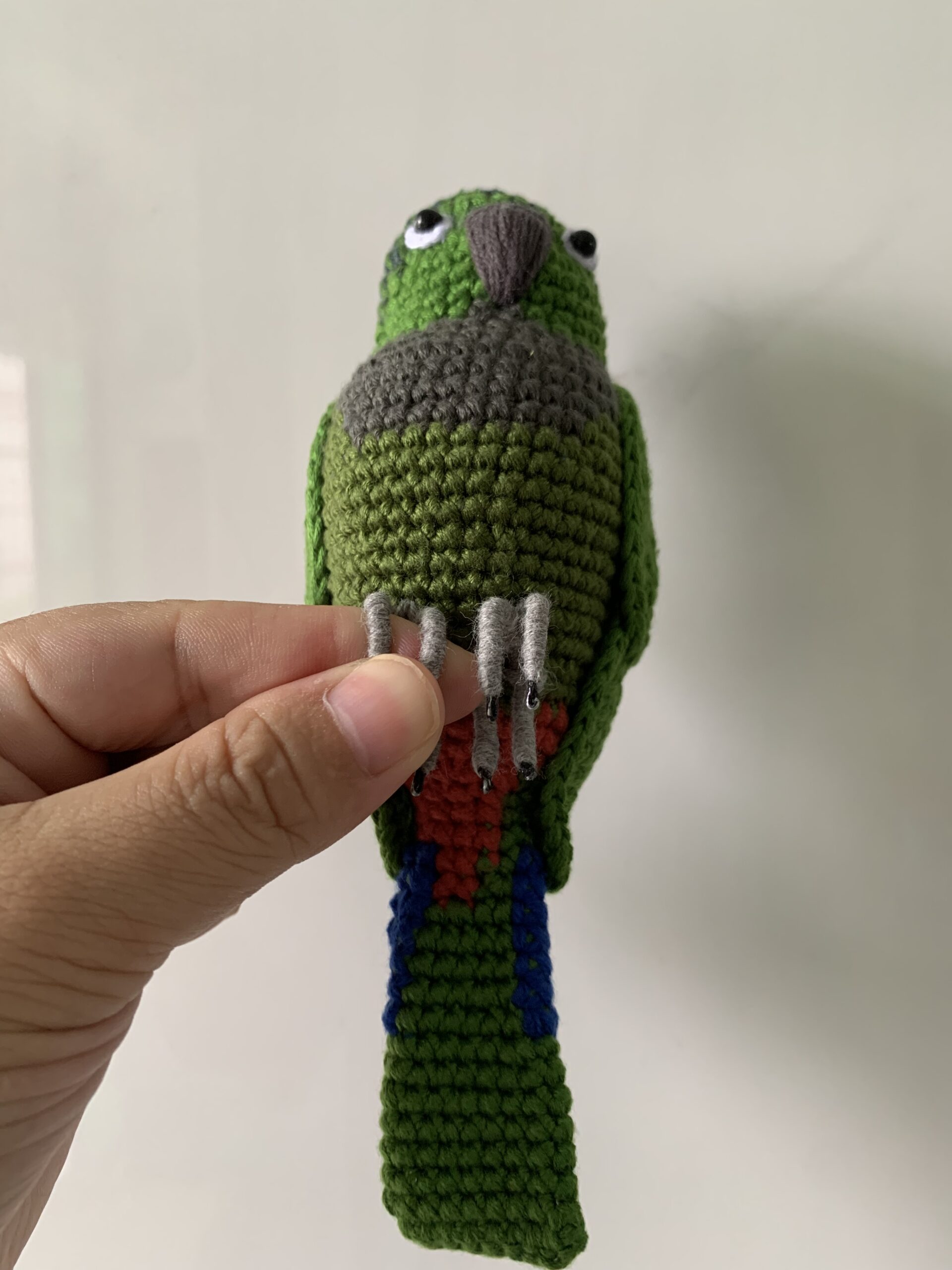 Custom Crochet Green Cheek Conure Parrot, Photo Memorial Keepsake, Handmade Bird Figurine - Image 9