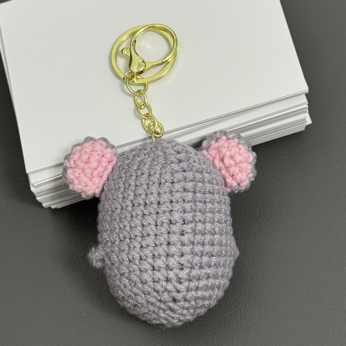 Crochet Koala Keychain – Handmade "KOALA-TY Friend" Plush with Gold Clasp, Perfect Friendship Gift for Best Friends & Birthday - Image 2
