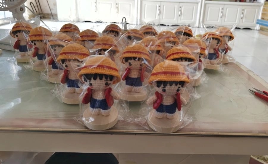 Handmade One Piece Inspired Anime Plush – Crochet Luffy, Zoro & Ace Mini Figures, 8cm Cute Amigurumi Dolls, Collectible Gift for Anime Fans - Image 4