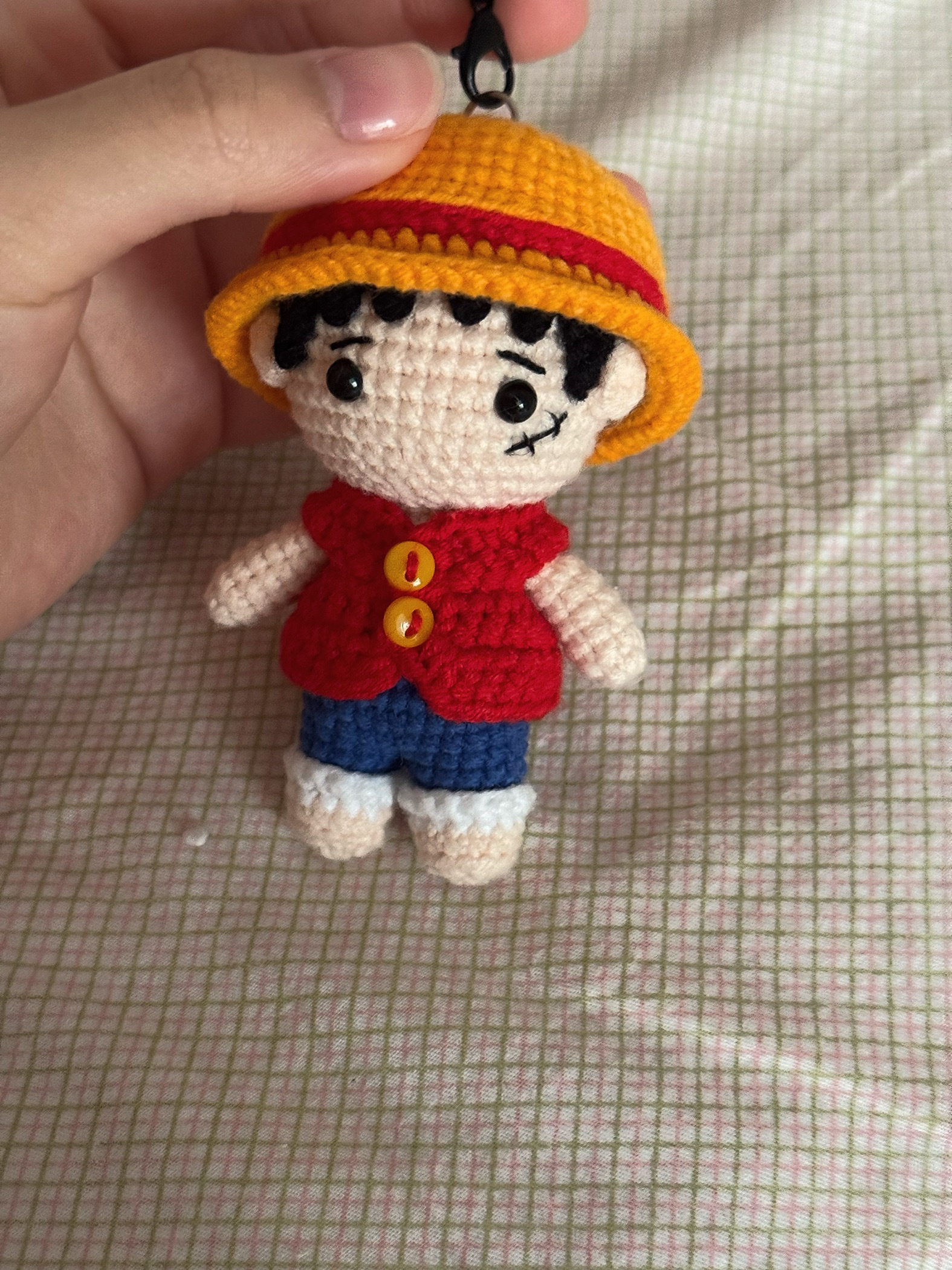 Handmade One Piece Inspired Anime Plush – Crochet Luffy, Zoro & Ace Mini Figures, 8cm Cute Amigurumi Dolls, Collectible Gift for Anime Fans - Image 5