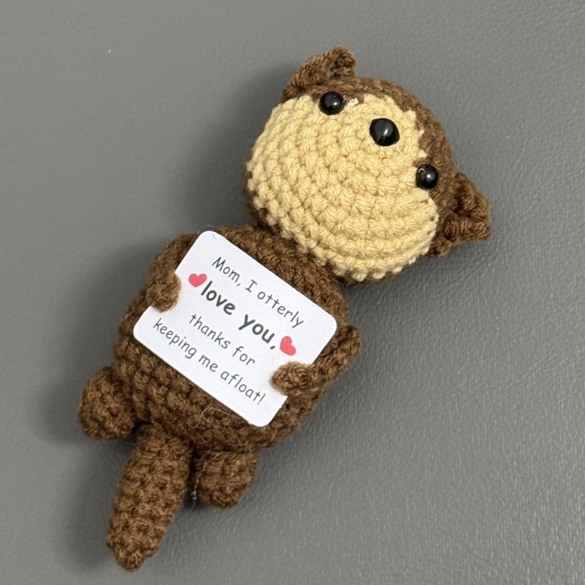 Handmade "I Otterly Love You" Crochet Otter Plushie | Sweet Mother's Day Gift & Punny Keepsake - Image 3
