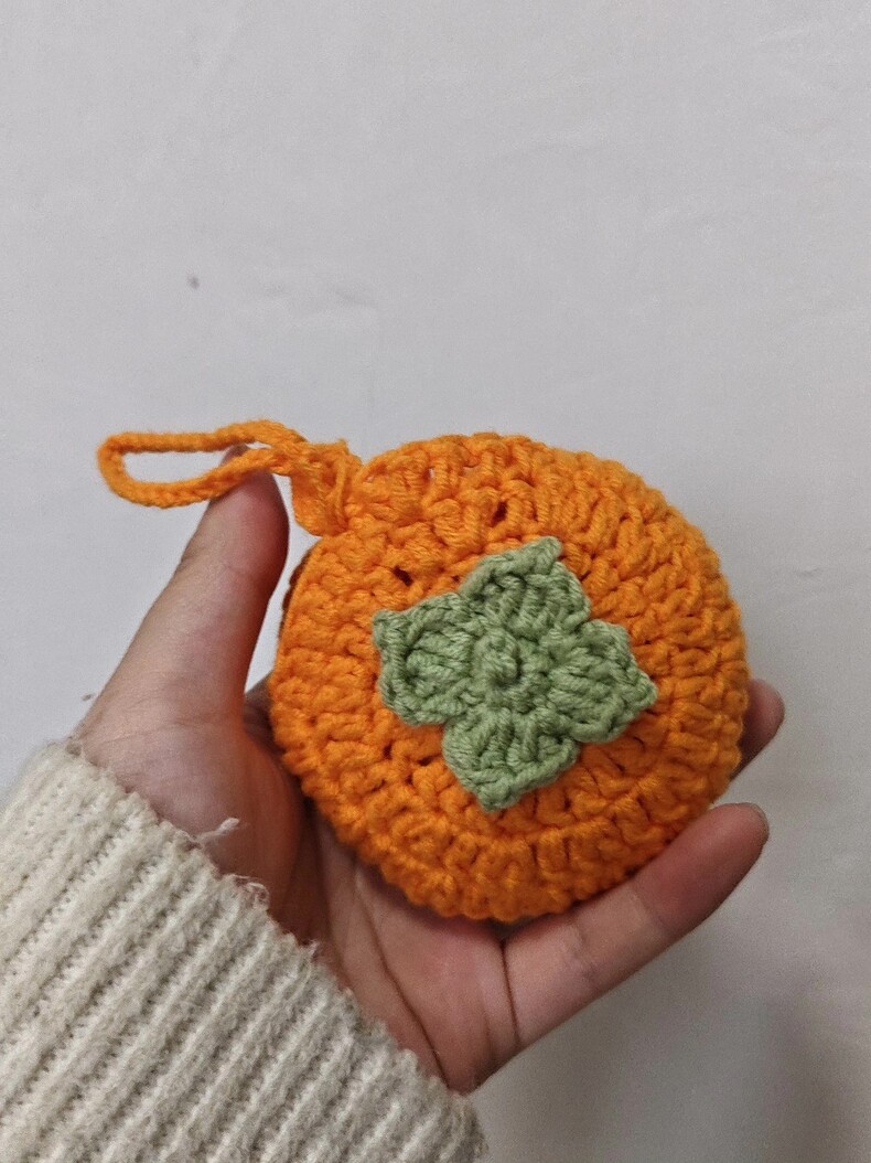 Crochet Bottle Holder Bag – Cute Fruit & Flower 2-in-1 Pouch, Handmade Tumbler Net Carrier & Bag Charm, 3 Colors Available - Image 12