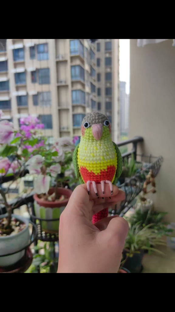 Custom Crochet Pineapple Conure – Handmade Green Cheek Plush, Small Keychain or Large Display, Personalized Pet Bird Portrait - Image 5