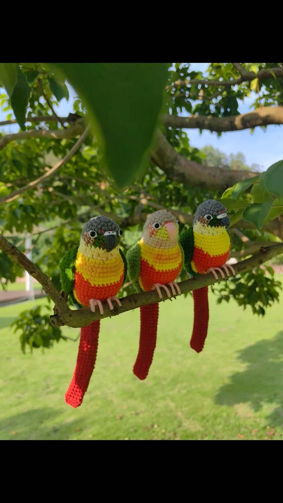 Custom Crochet Pineapple Conure – Handmade Green Cheek Plush, Small Keychain or Large Display, Personalized Pet Bird Portrait - Image 2