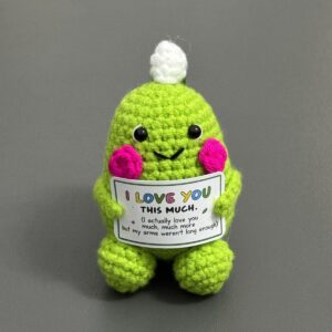 Crochet Rainbow Dino Plush – Handmade "I Love You" & "Roarsome" Gift, 2 Styles