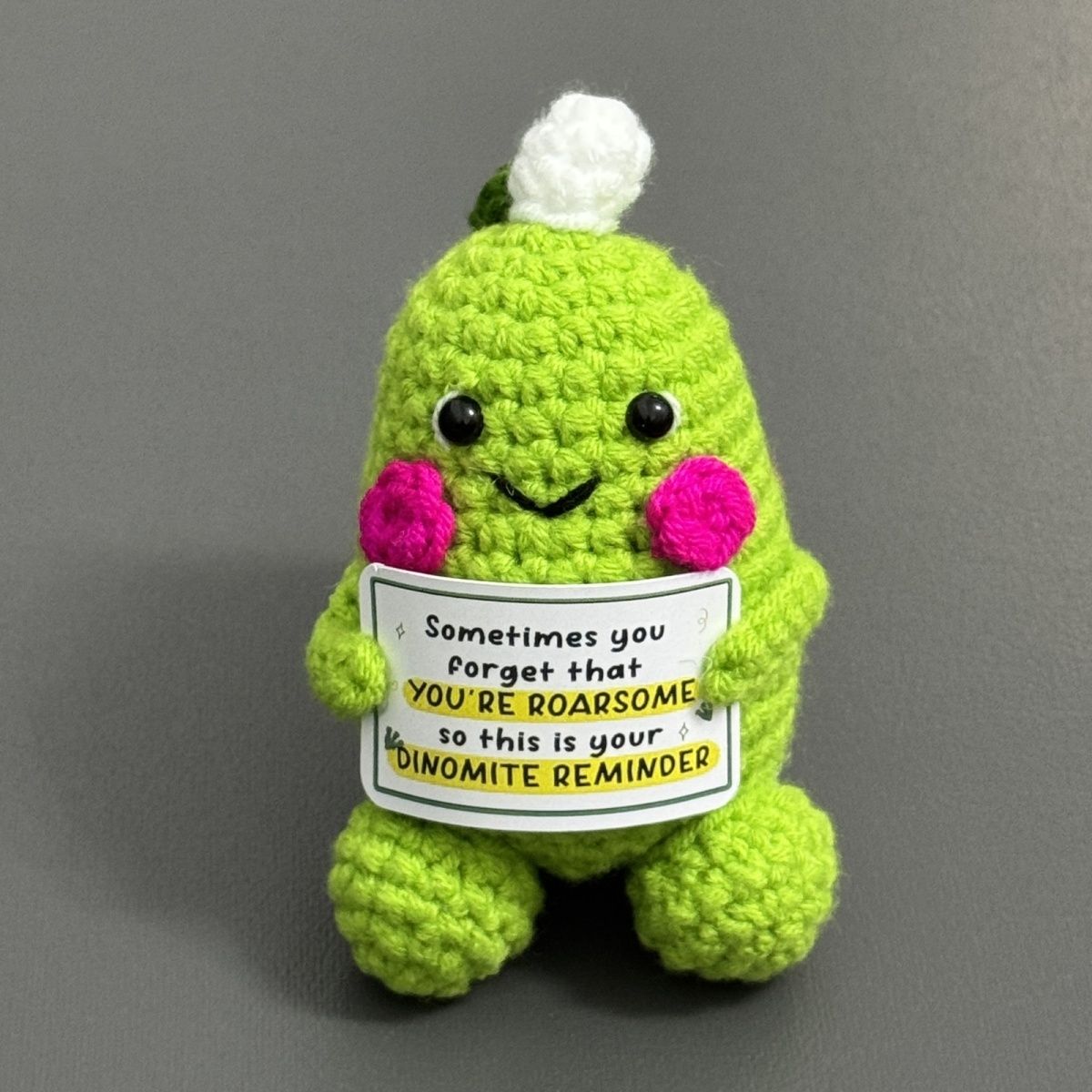 Crochet Rainbow Dino Plush – Handmade "I Love You" & "Roarsome" Gift, 2 Styles - Image 5