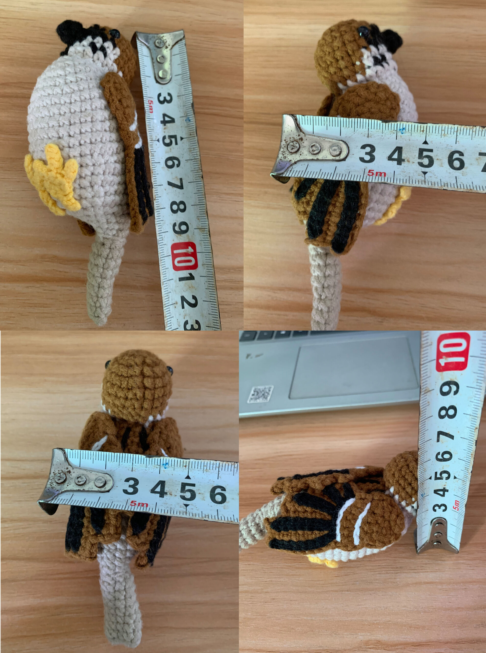 Realistic Crochet Sparrow Figurine, Amigurumi Bird Toy, Nature Lover Desk Decor - Image 3